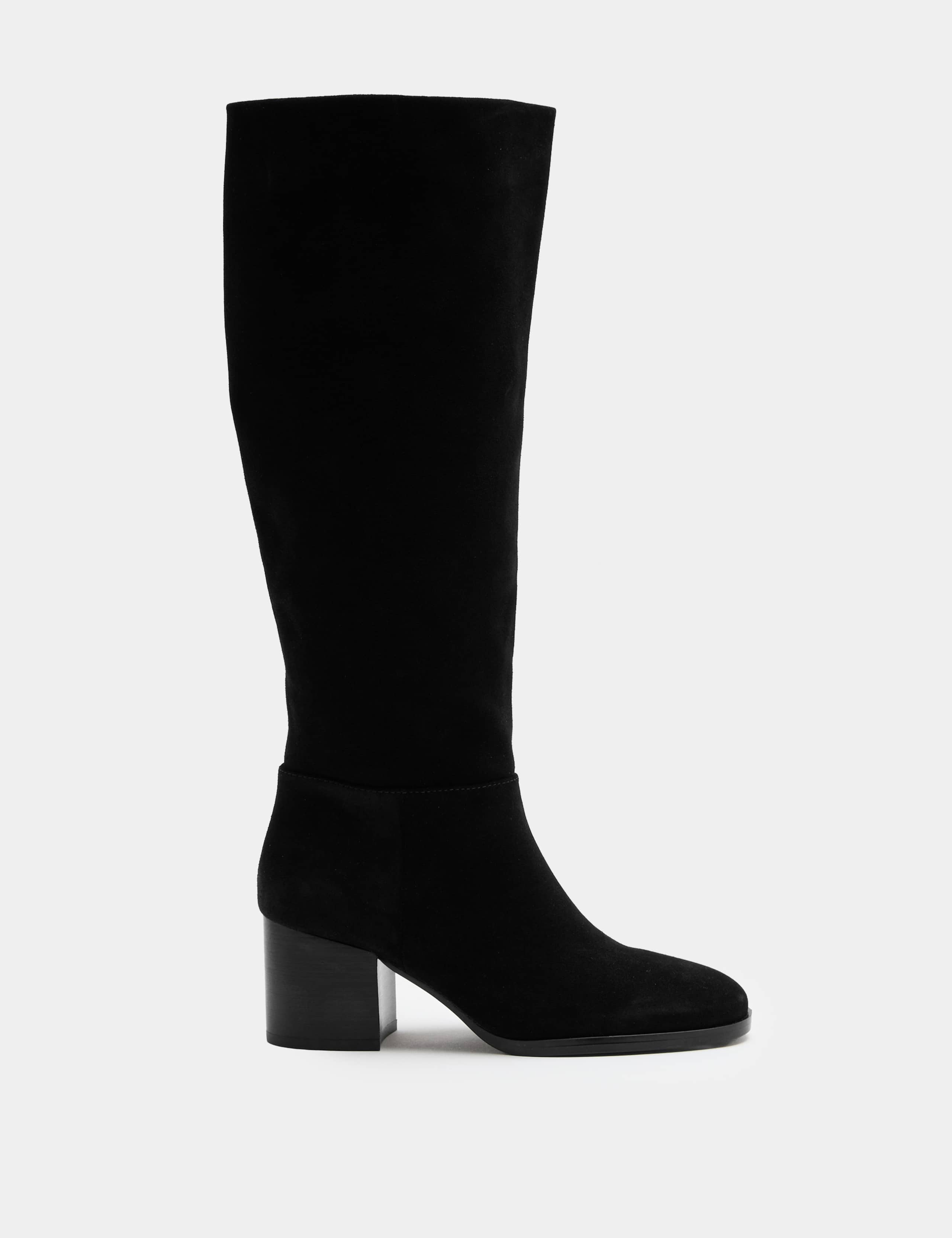Suede Block Heel Knee High Boots 2 of 3