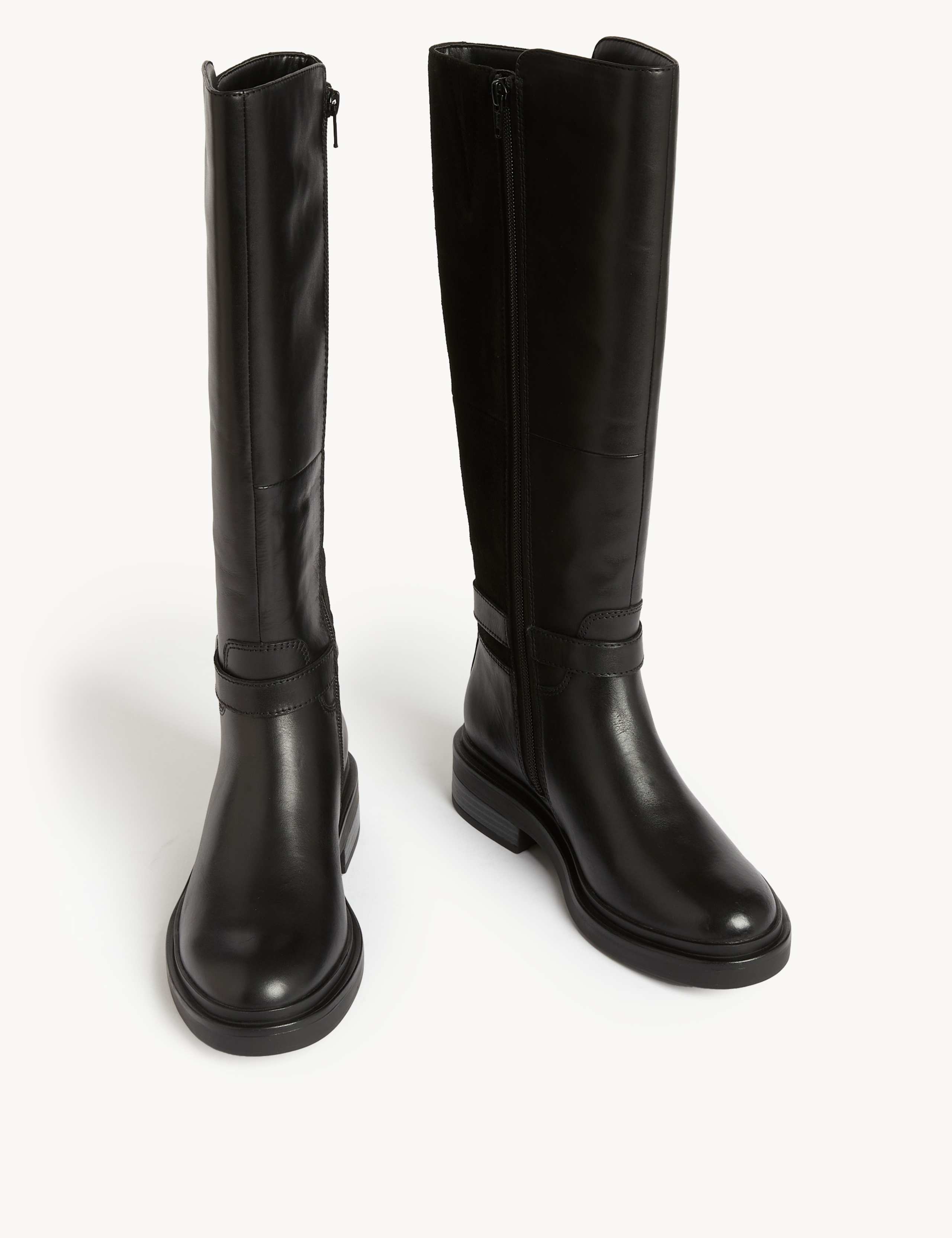 Wide Fit Leather Riding Knee High Boots 2 of 3