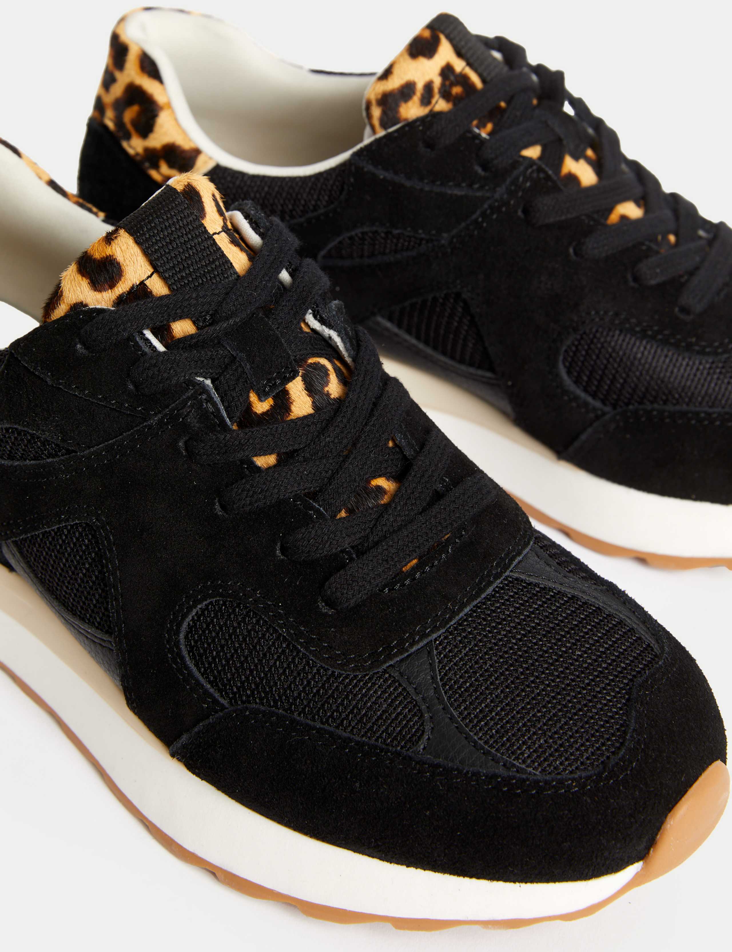 Leather Mesh Detail Trainers 3 of 3