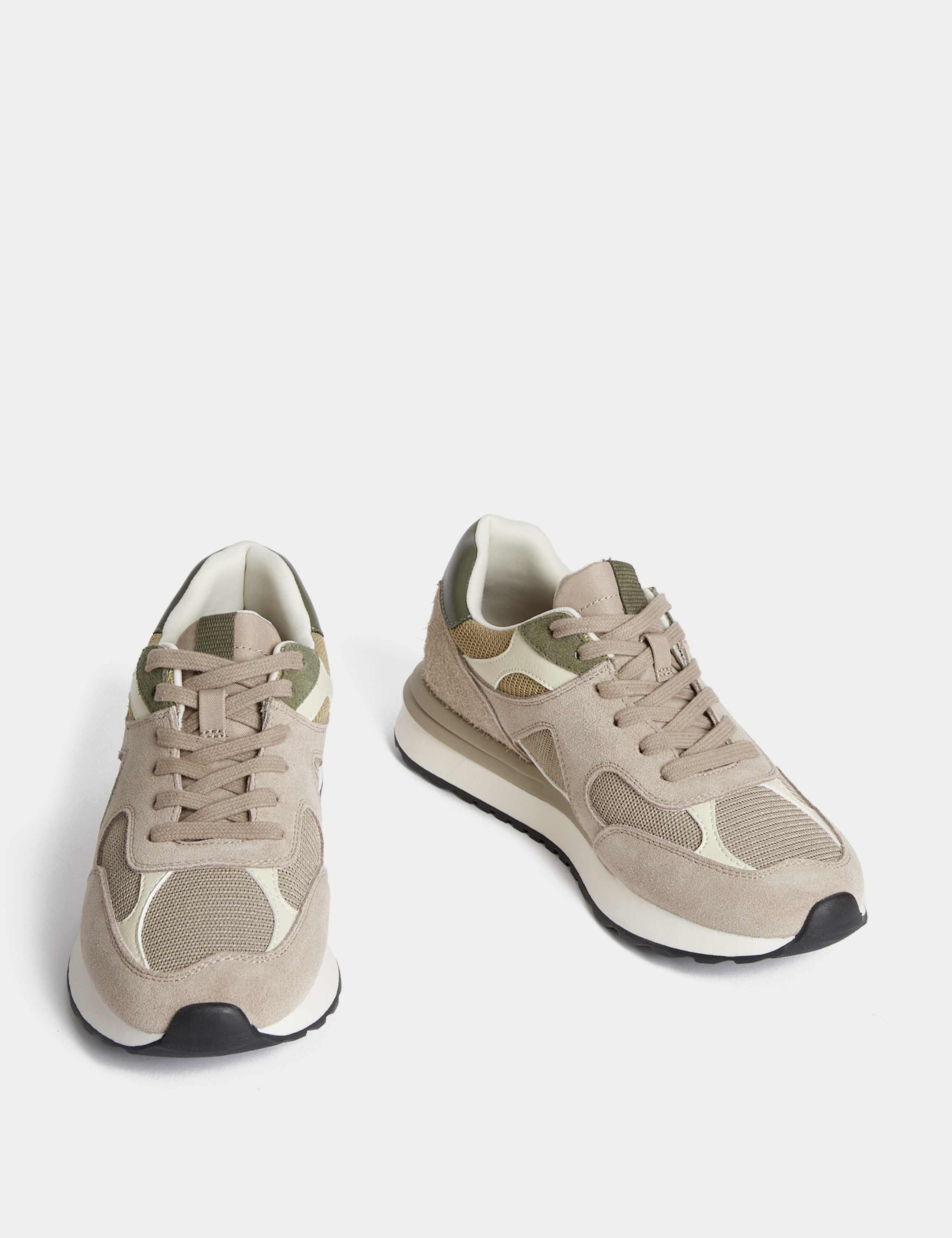 Suede Mesh Detail Trainers 2 of 3