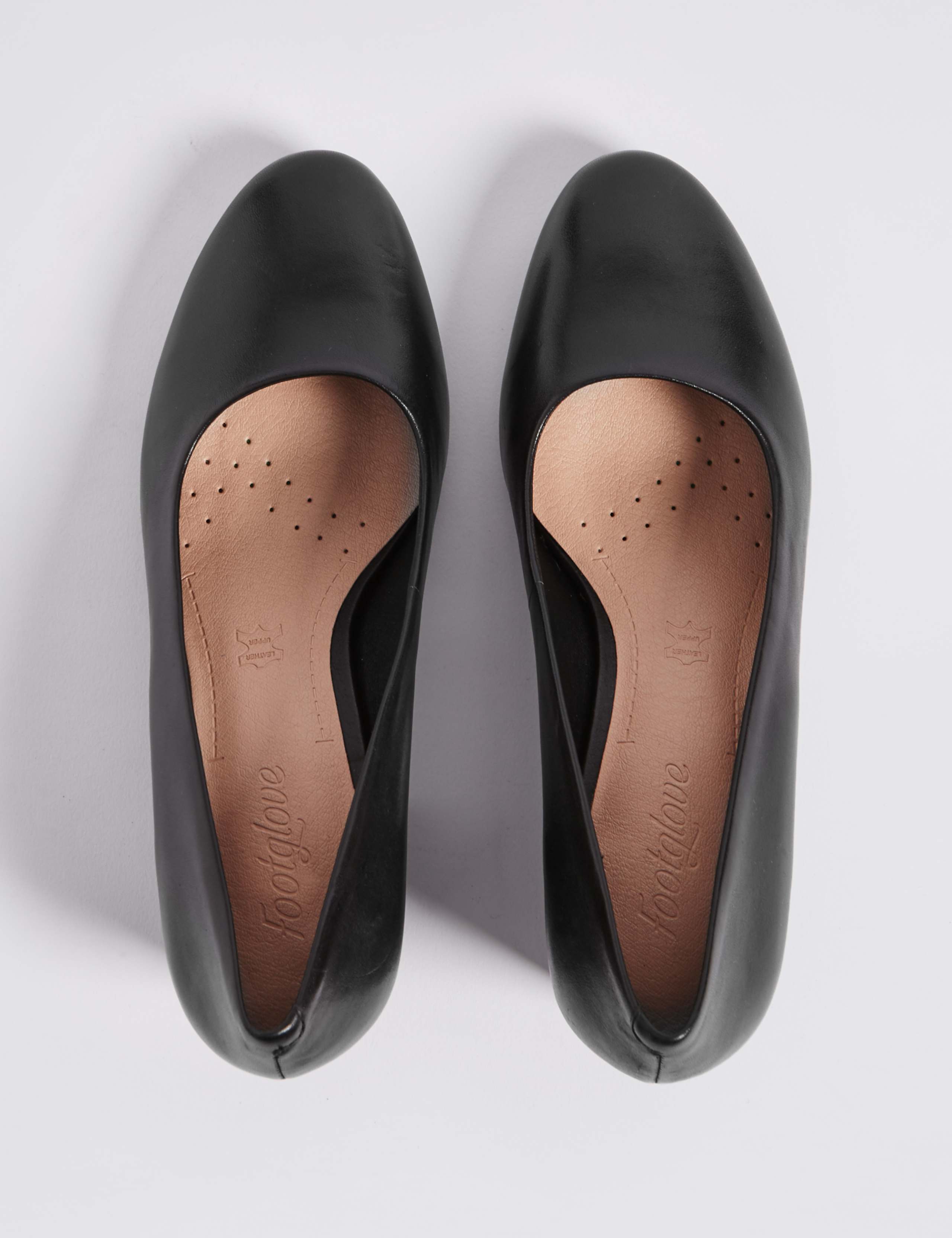 Leather Crepe Effect Court Shoes 4 of 6