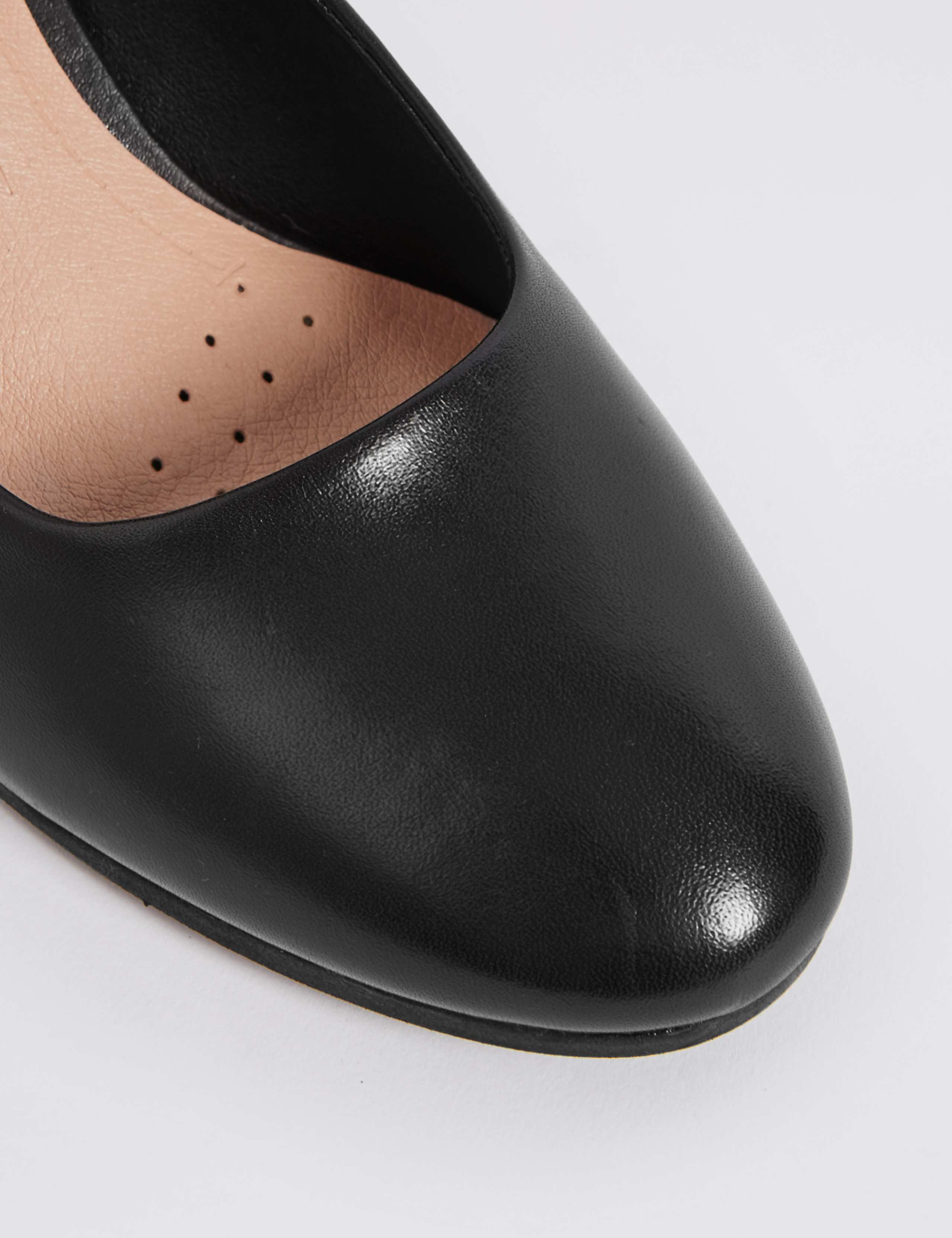 Leather Crepe Effect Court Shoes 6 of 6