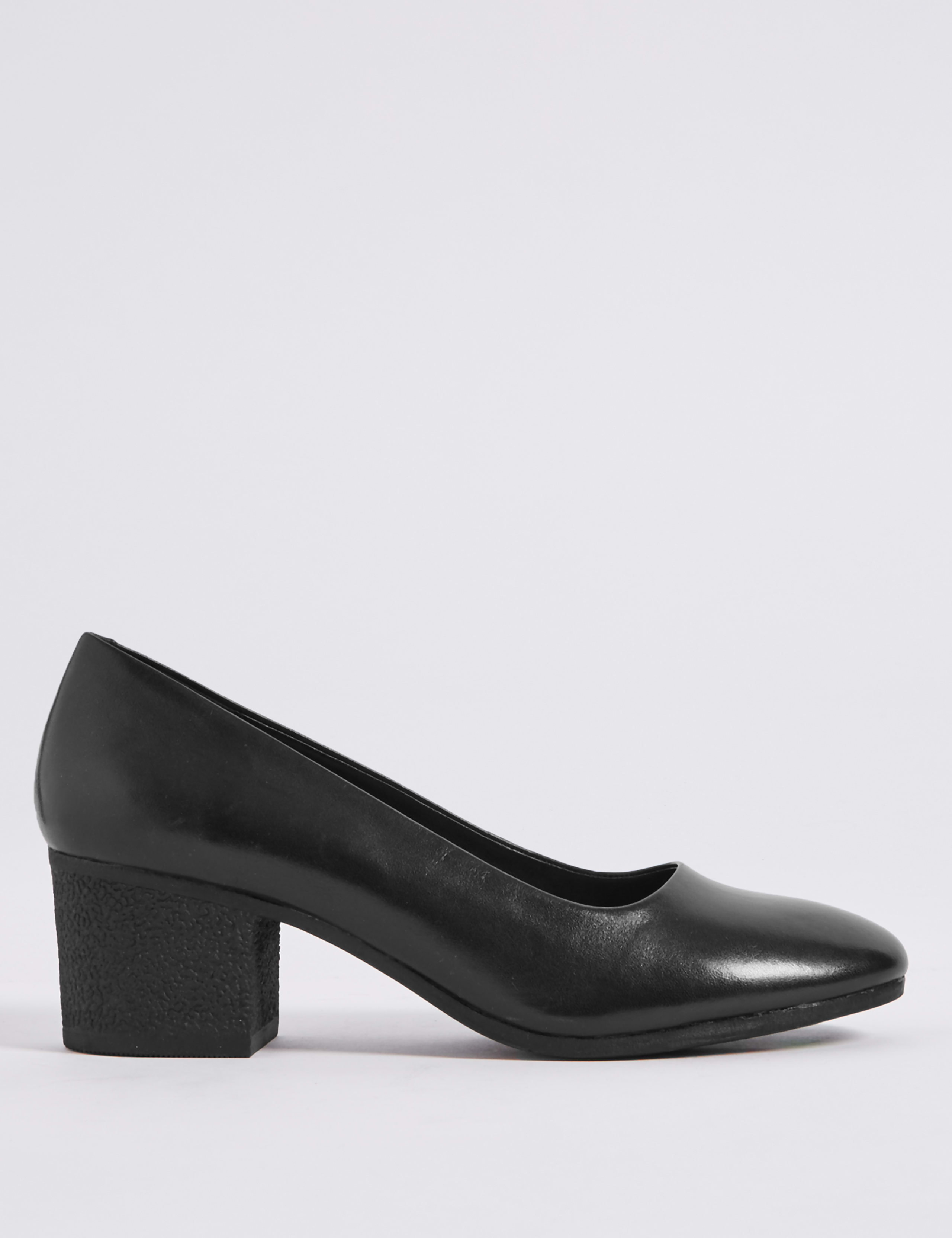 Leather Crepe Effect Court Shoes 2 of 6