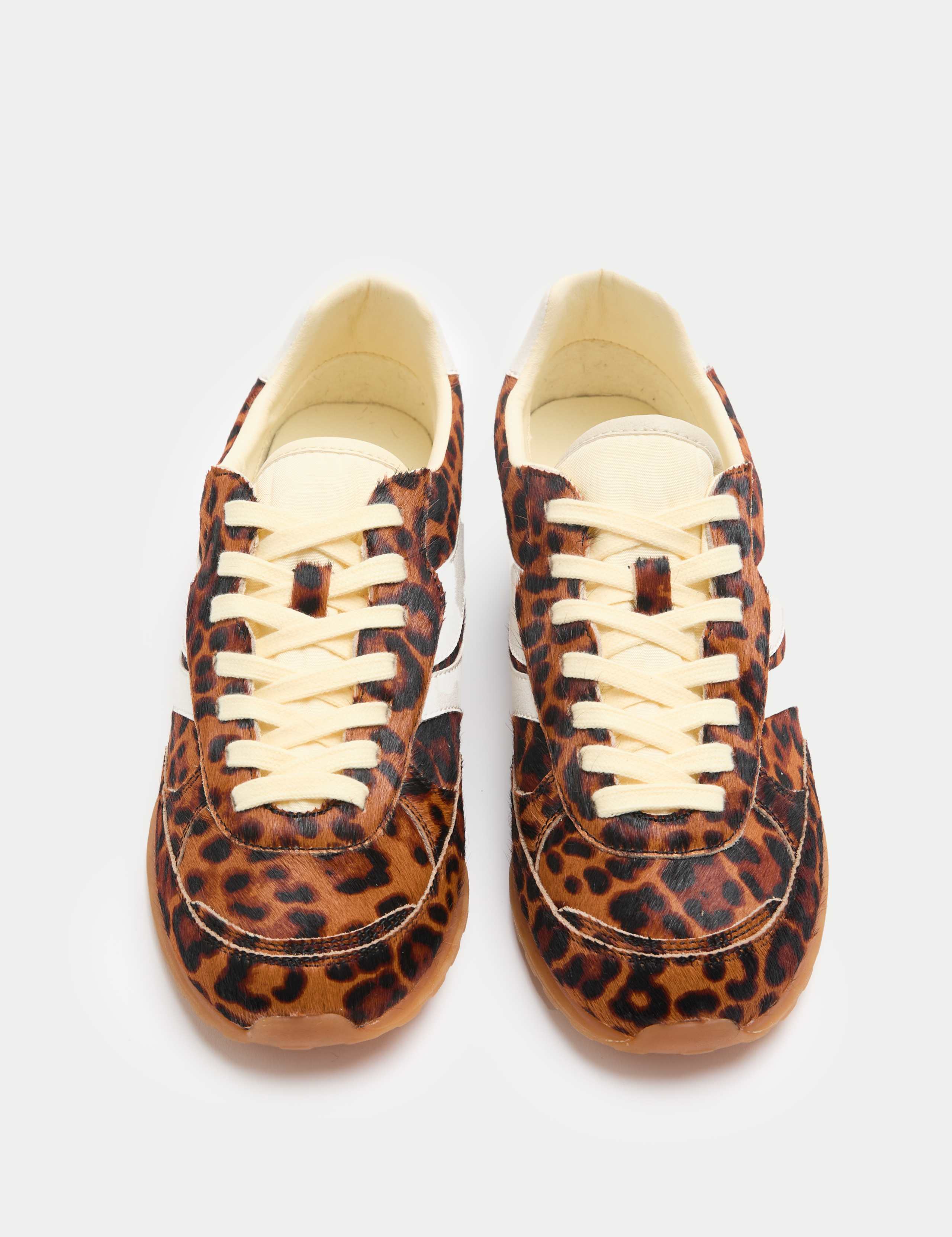 Leather Hair On Leopard Print Trainers 1 of 3