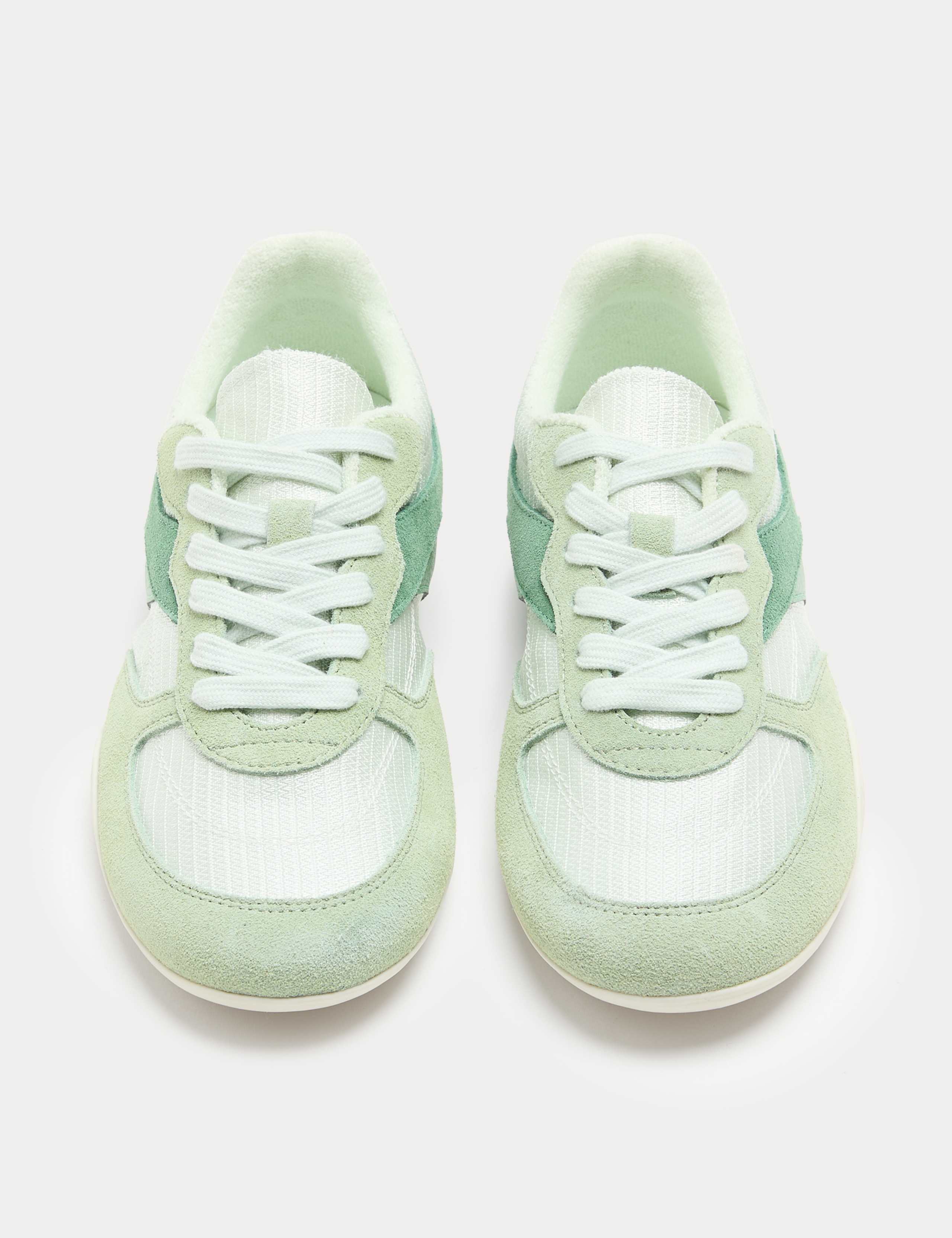 Leather Mix Side Detail Retro Runner Trainers 1 of 3