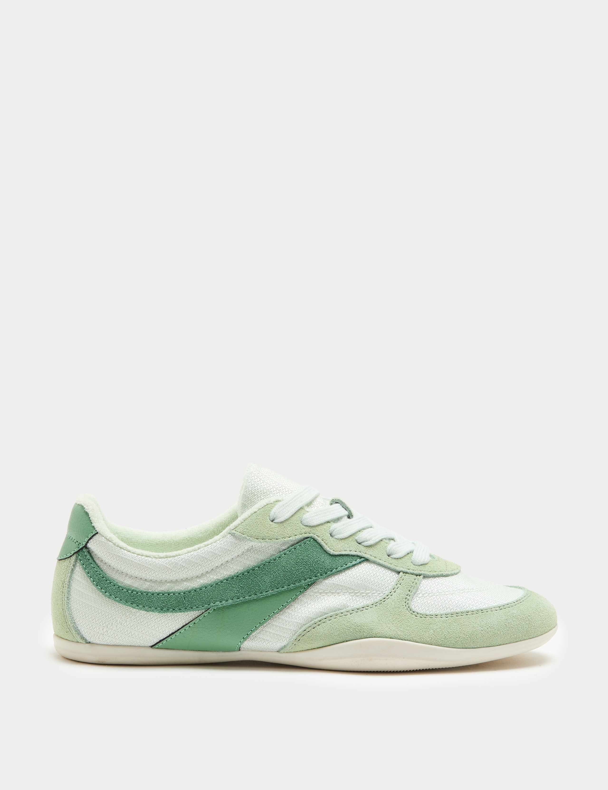 Leather Mix Side Detail Retro Runner Trainers 2 of 3