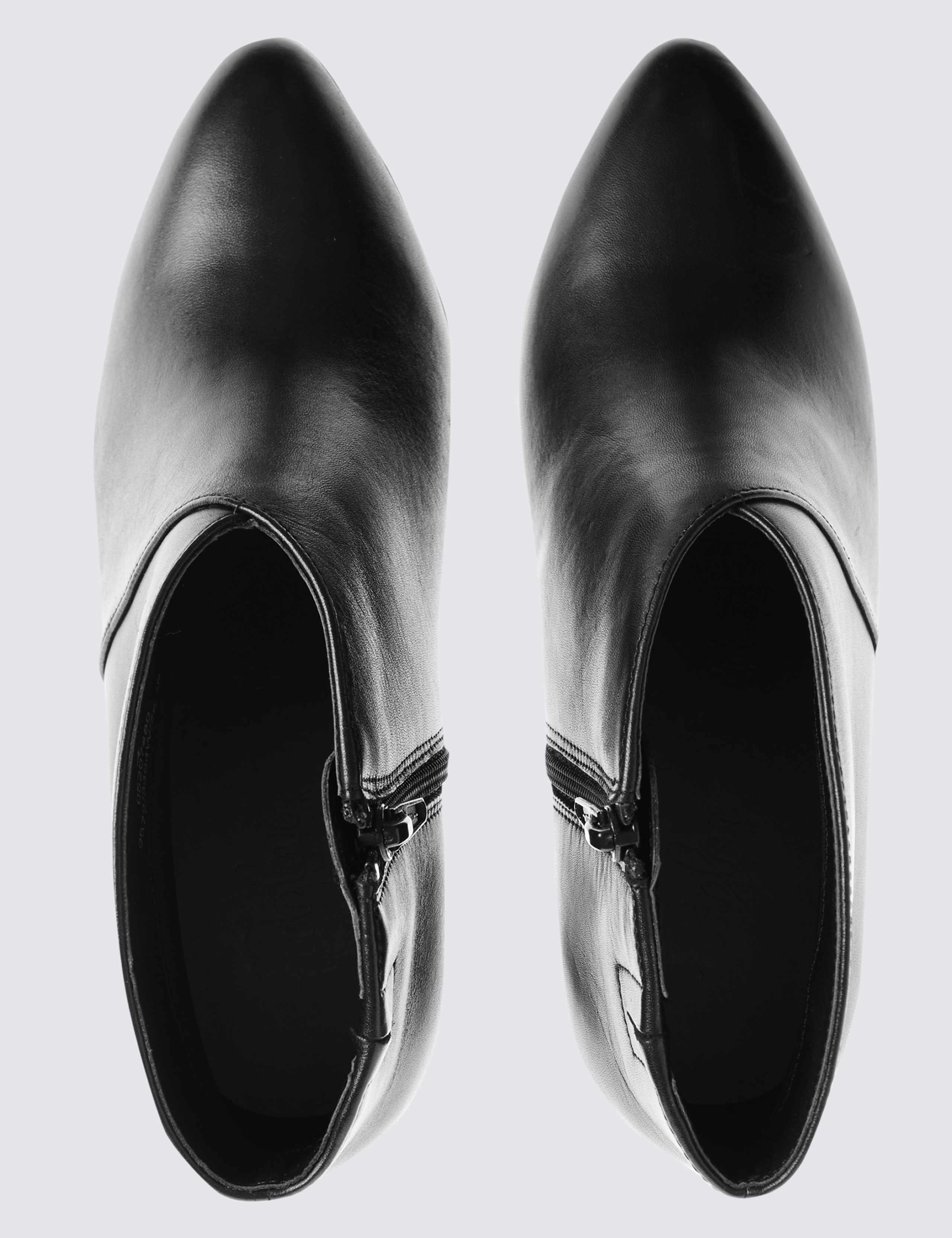 Wide Fit Leather Angular Heel Shoe Boots 2 of 4