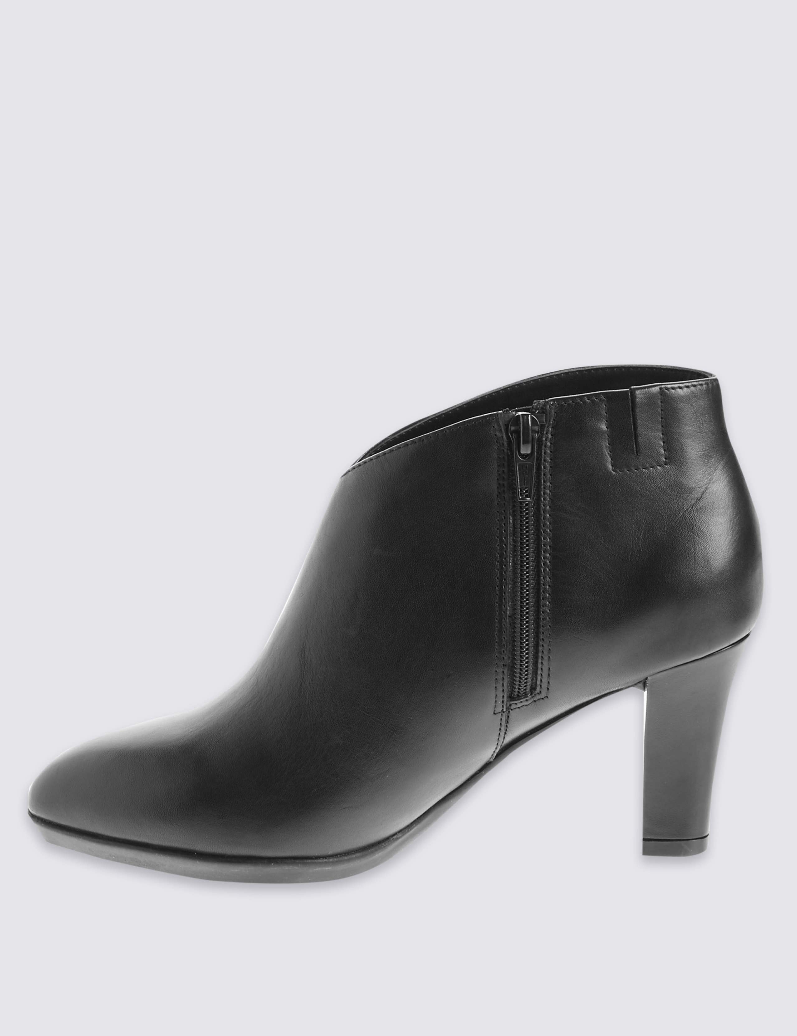Wide Fit Leather Angular Heel Shoe Boots 3 of 4