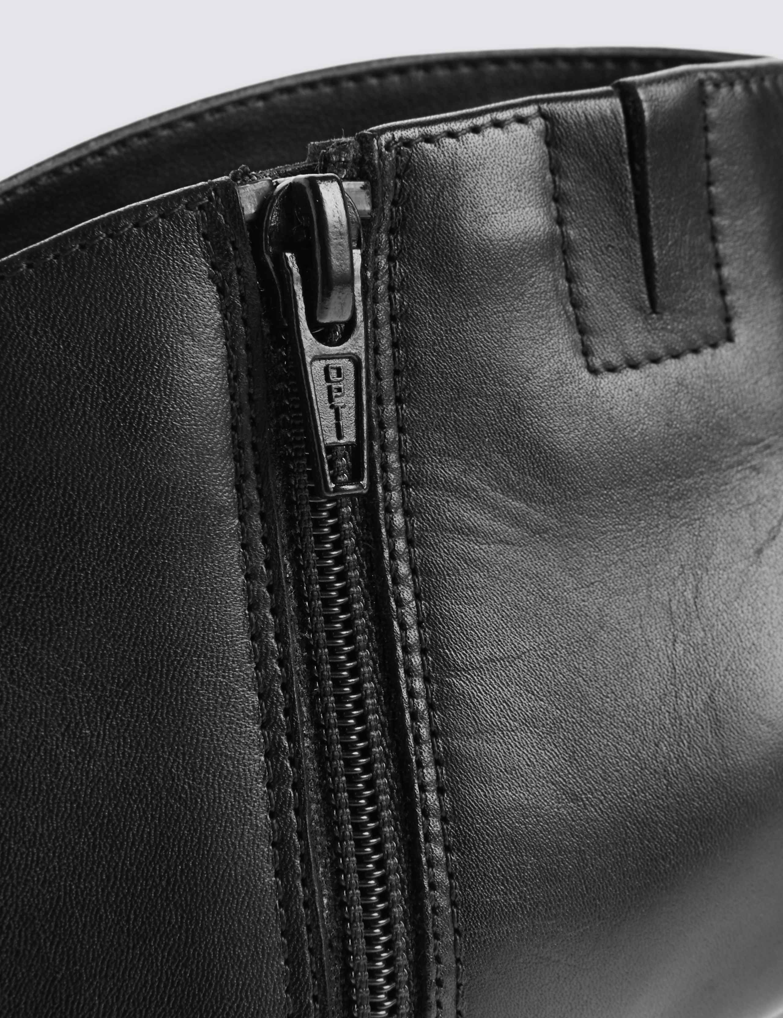 Wide Fit Leather Angular Heel Shoe Boots 4 of 4