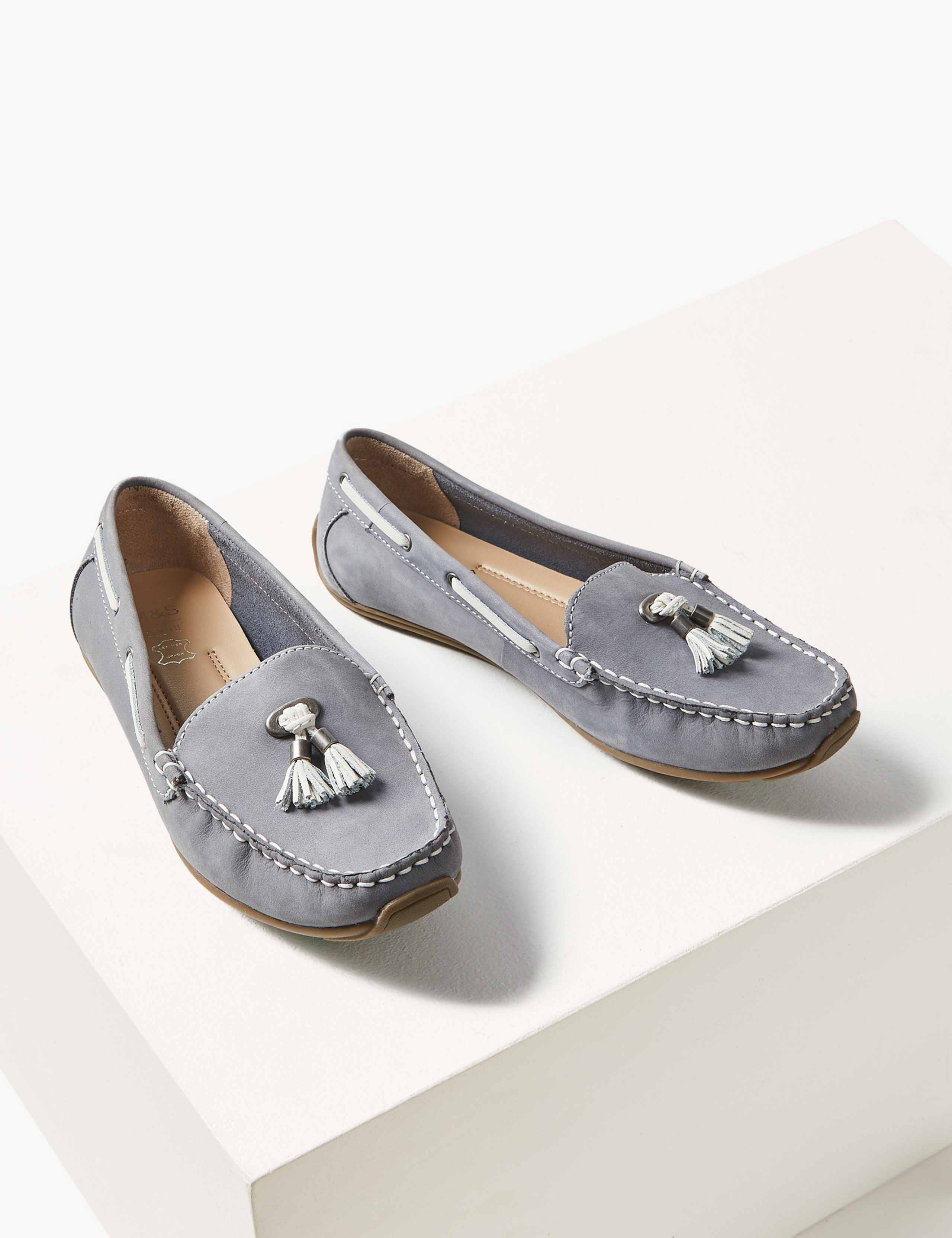 Wide Fit Leather Tassel Boat Shoes 3 of 6