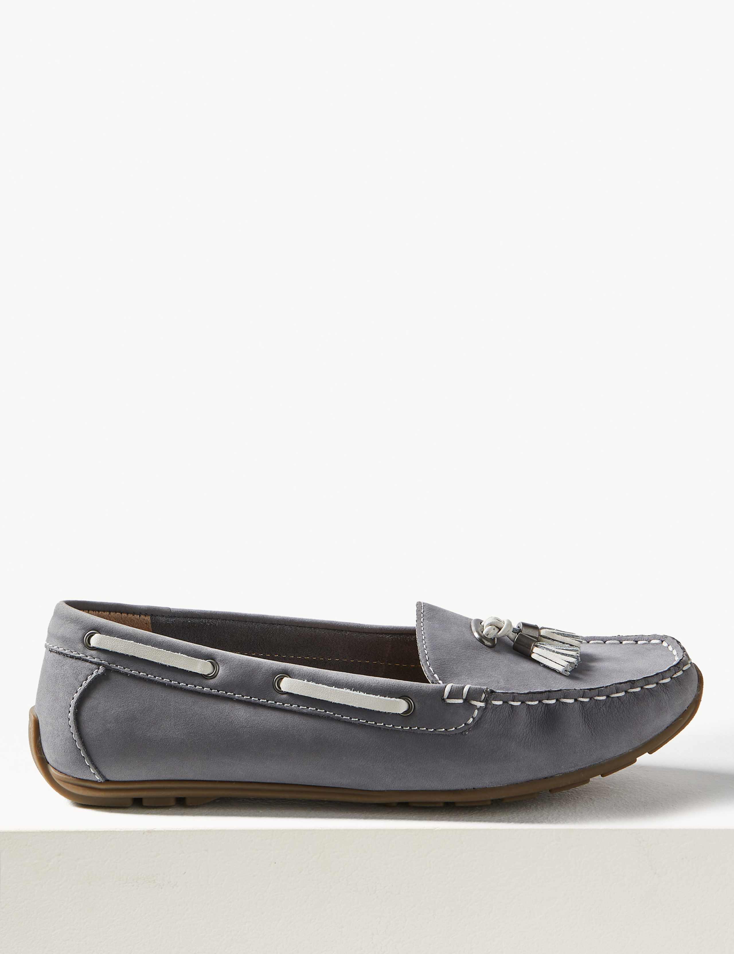 Wide Fit Leather Tassel Boat Shoes 2 of 6