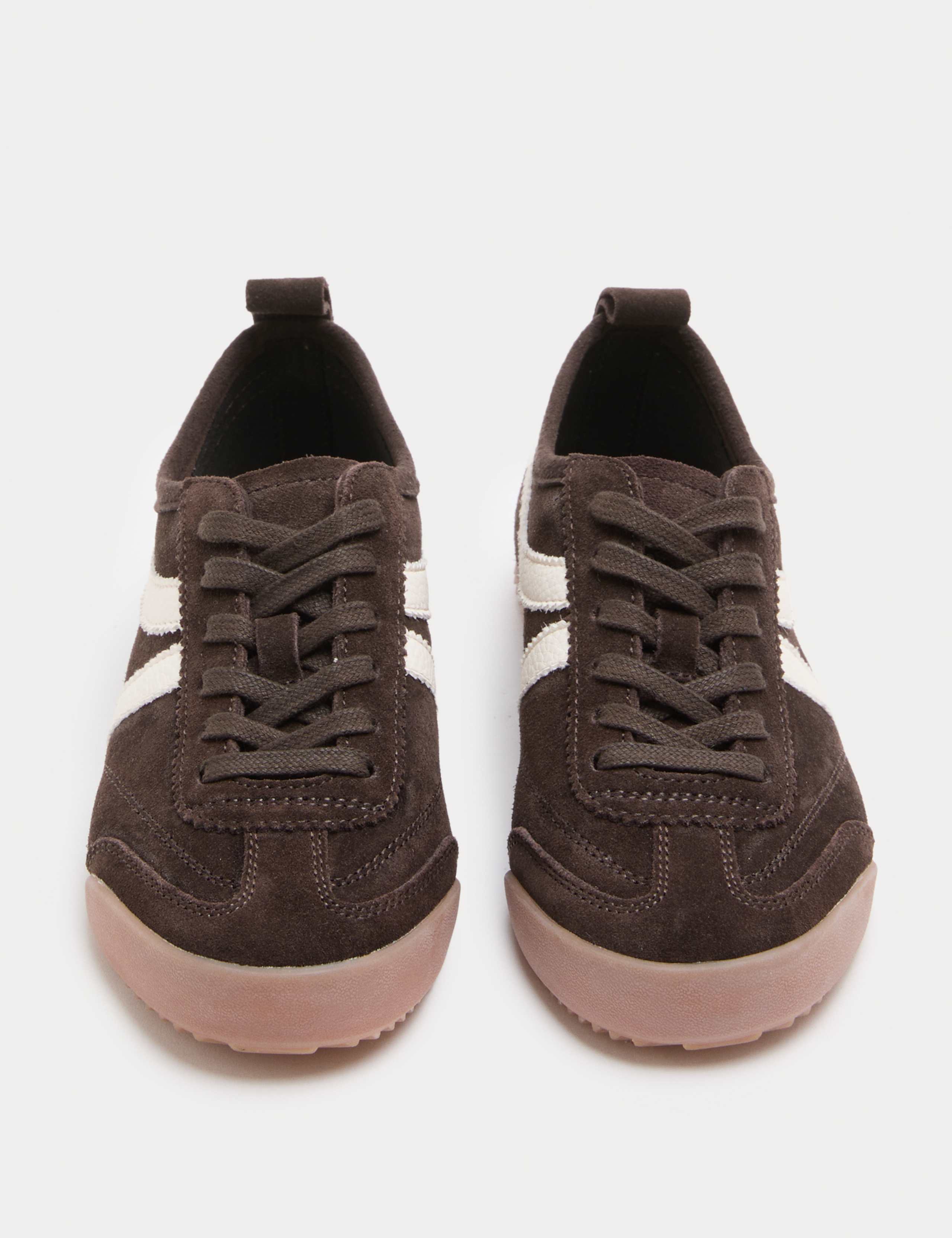Suede Lace Up Side Detail Runner Trainers 2 of 3