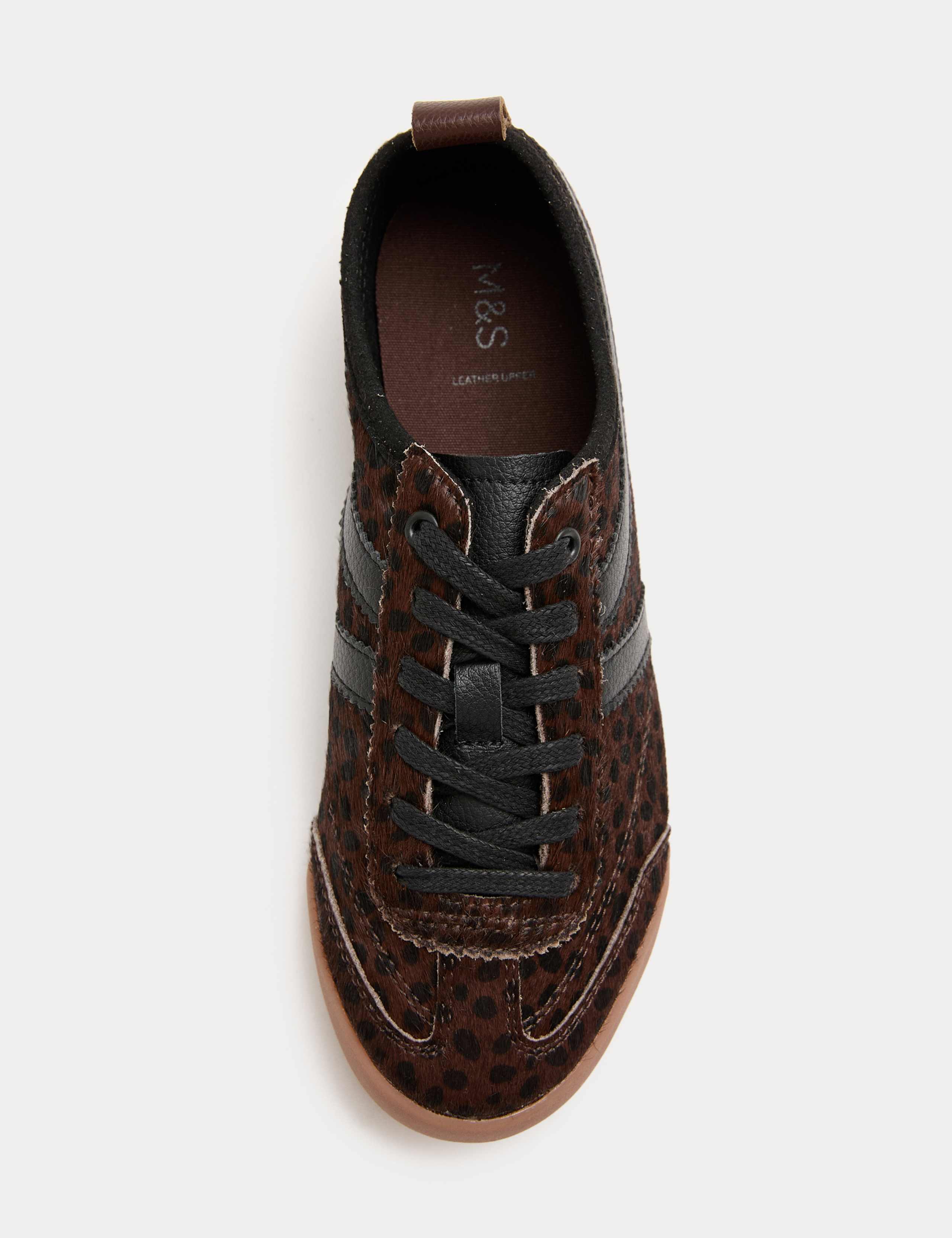 Leather Animal Print Side Detail Trainers 3 of 3