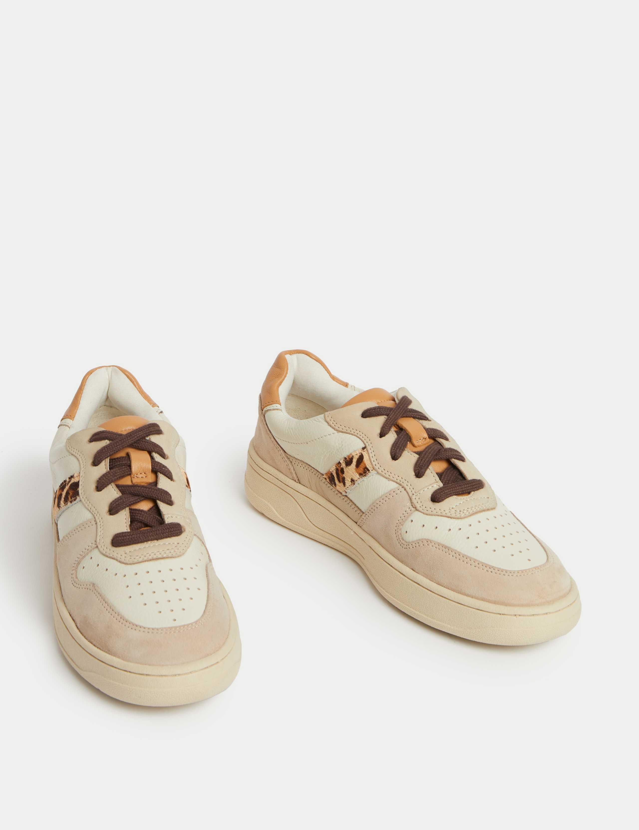 Leather Lace Up Side Detail Trainers 2 of 3