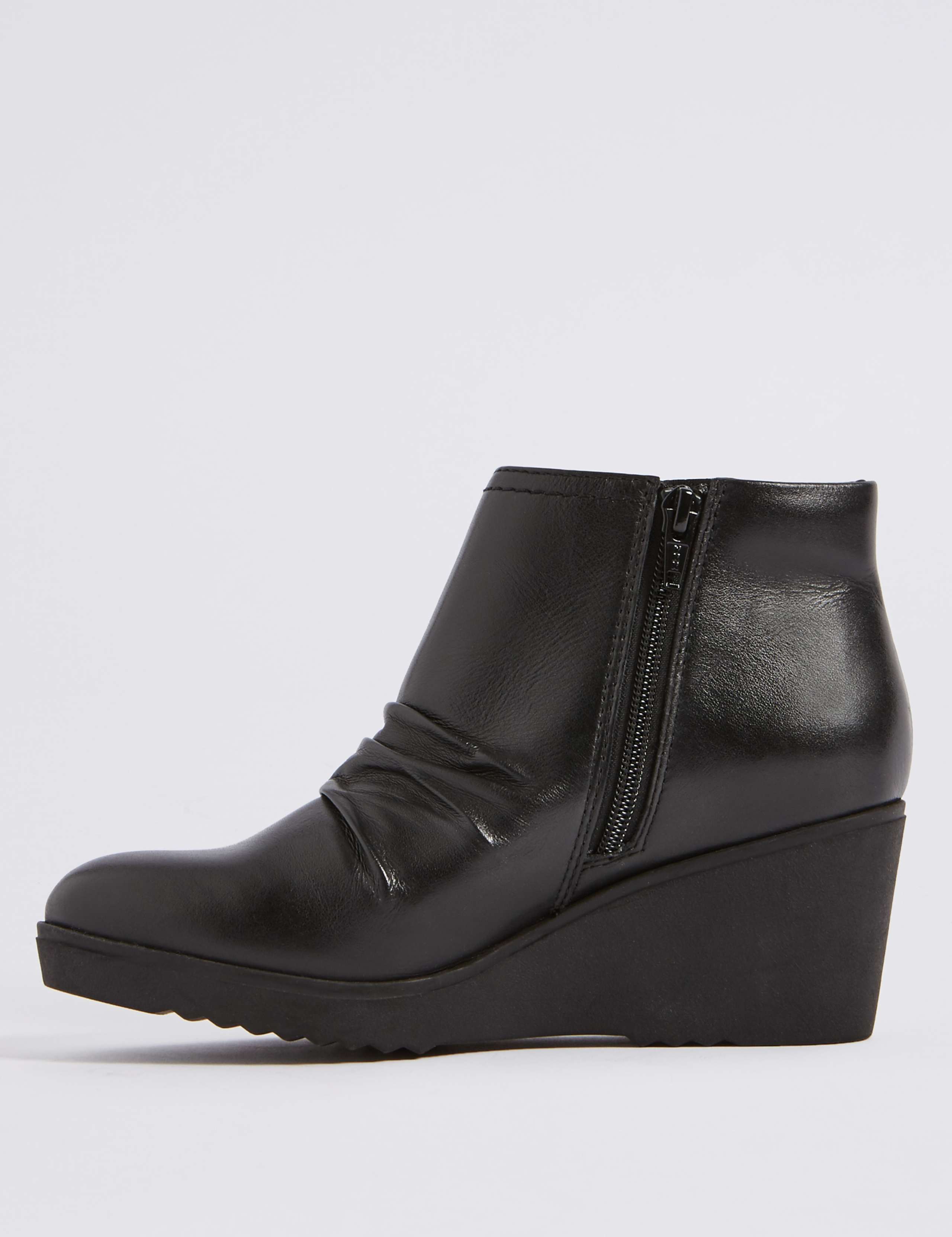 Leather Wedge Heel Ankle Boots 5 of 6