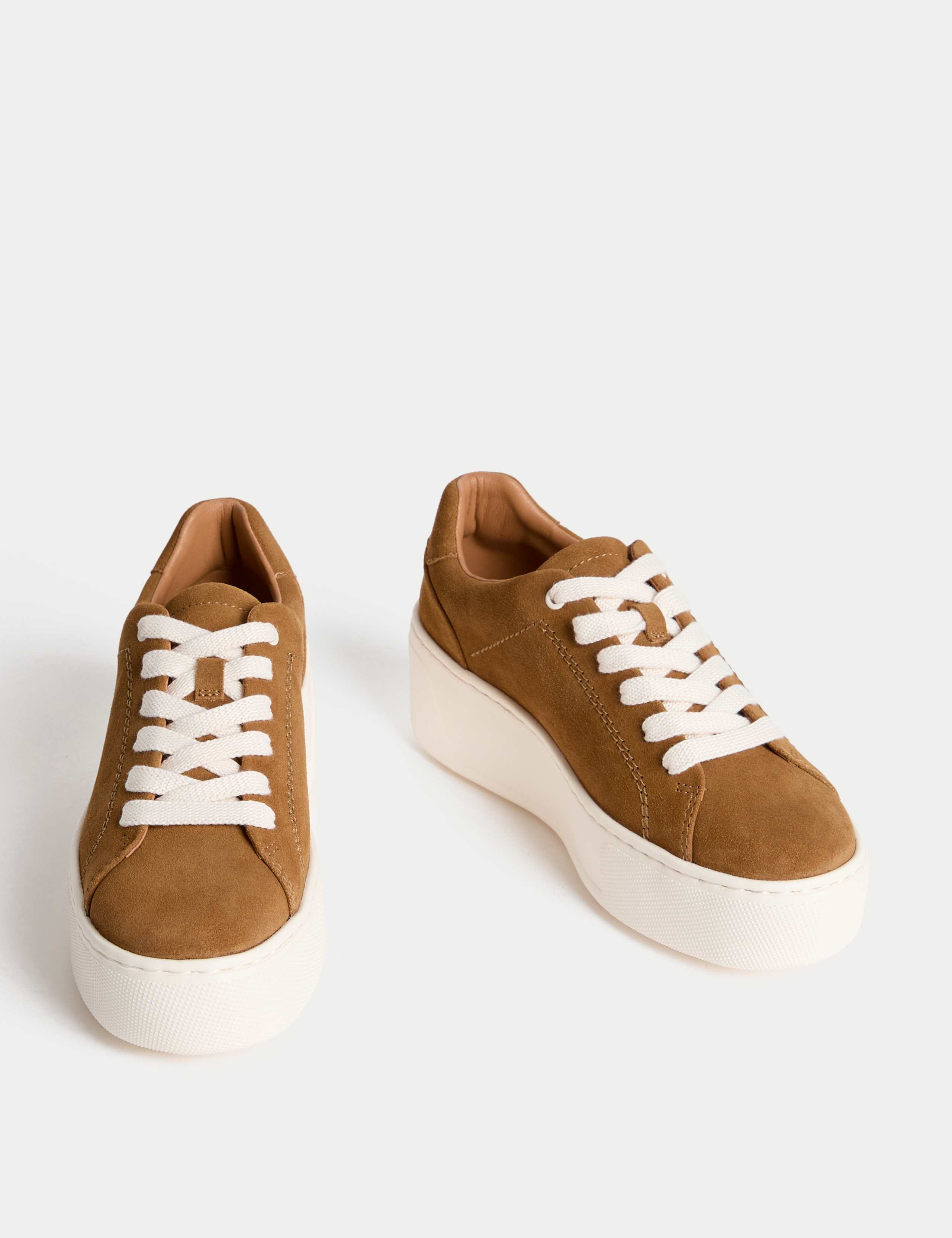 Suede Lace Up Flatform Trainers 2 of 2