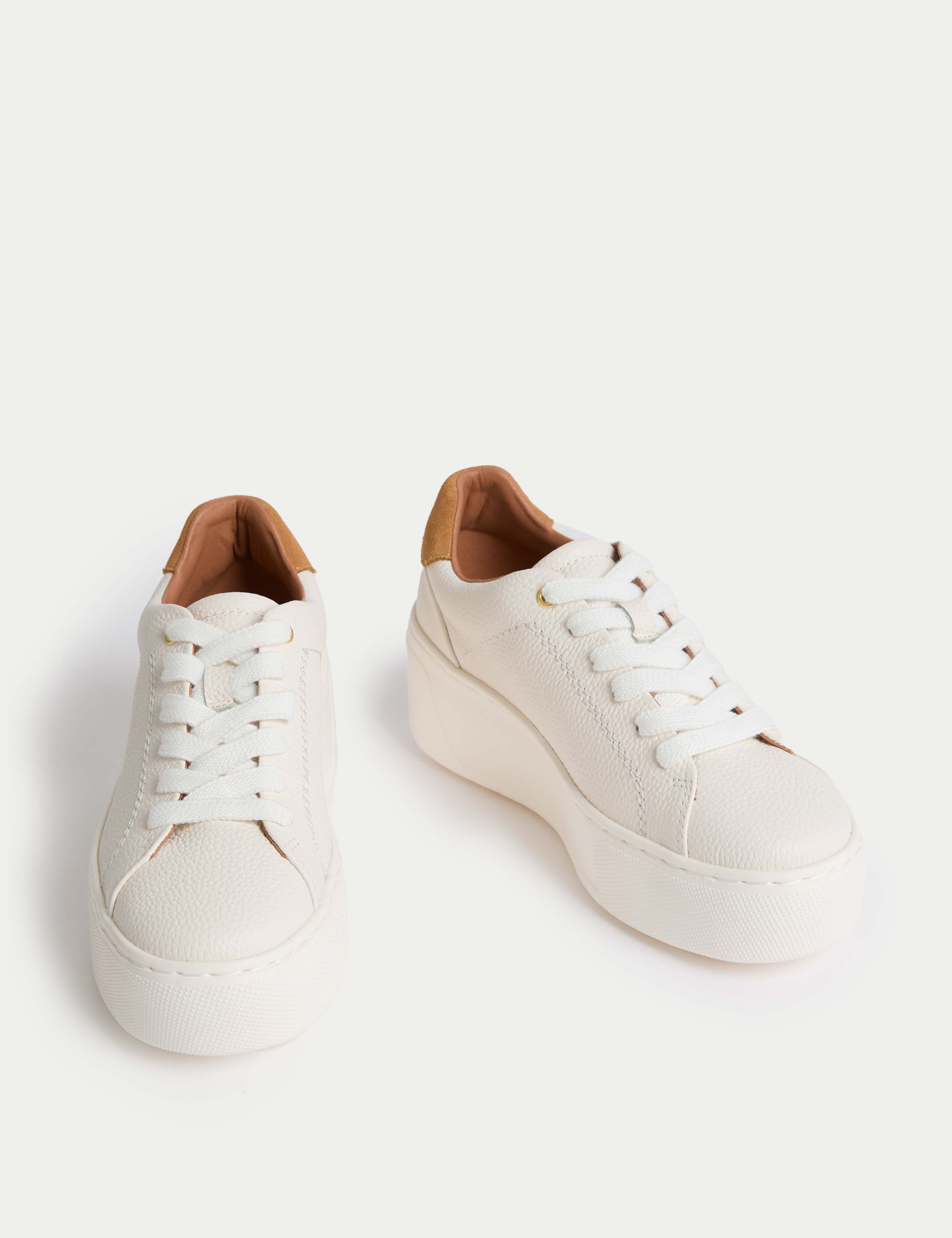 Leather Lace Up Platform Trainers with Freshfeet™ 2 of 3