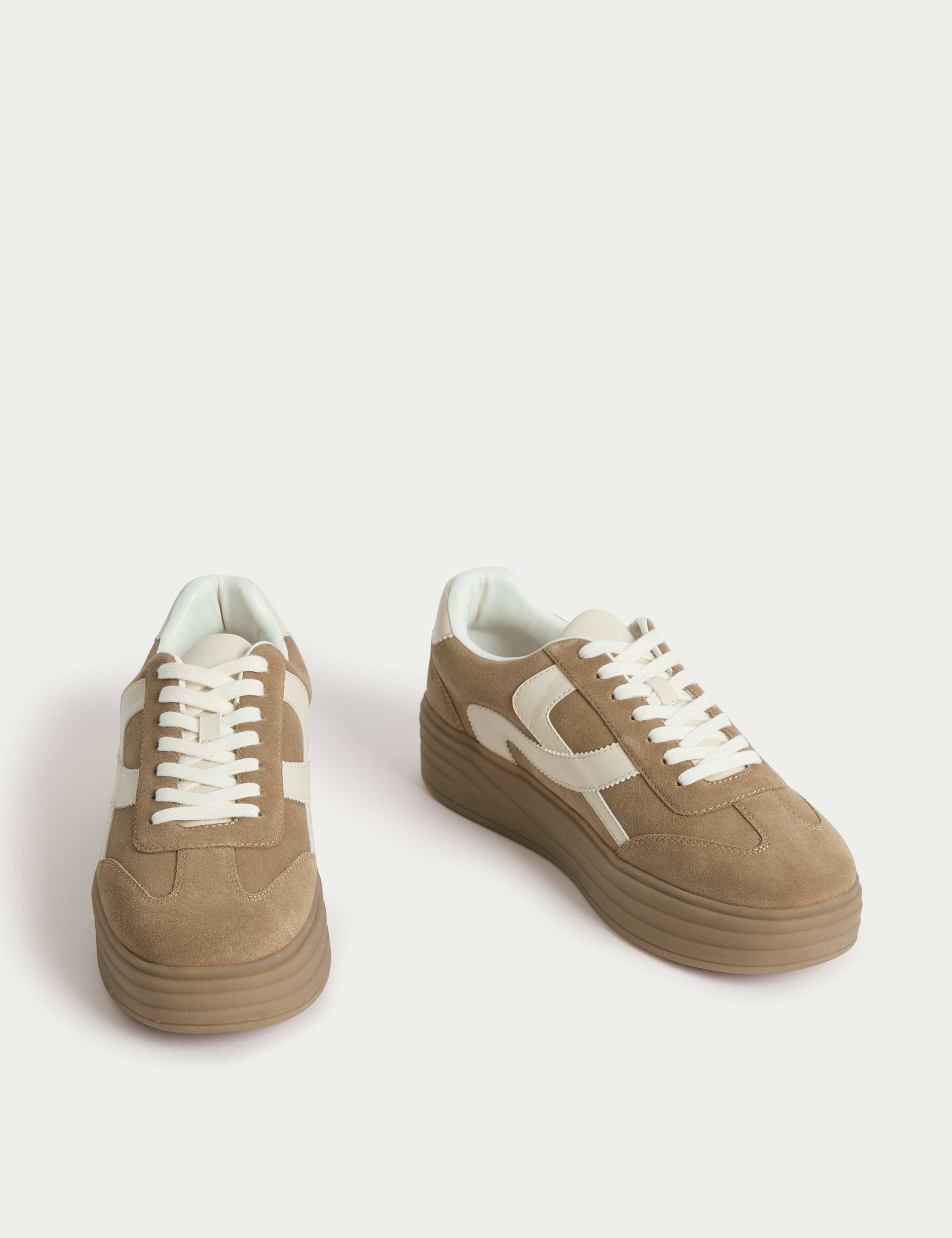 Suede Side Detail Platform Trainers 2 of 3