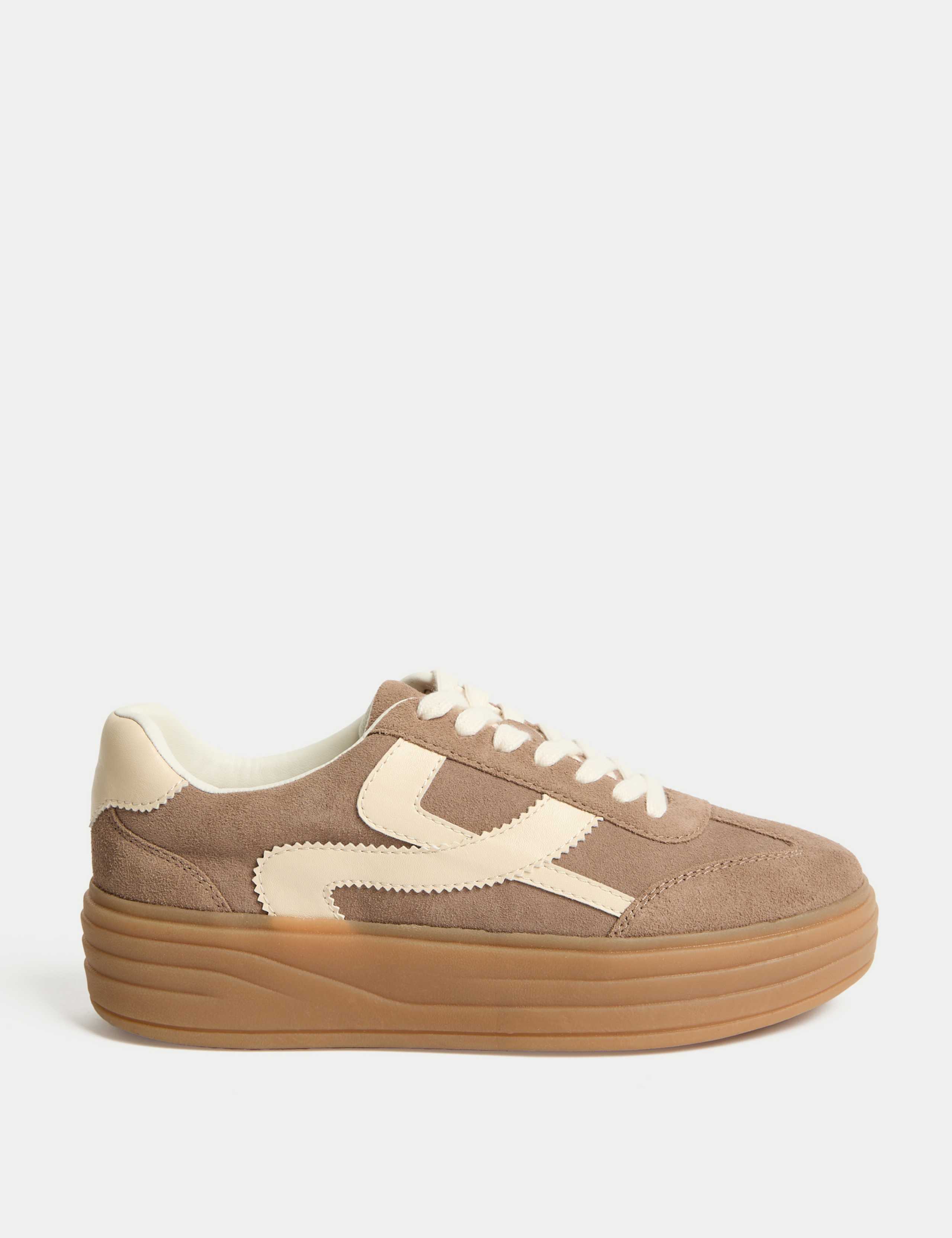 Suede Side Detail Platform Trainers 1 of 2