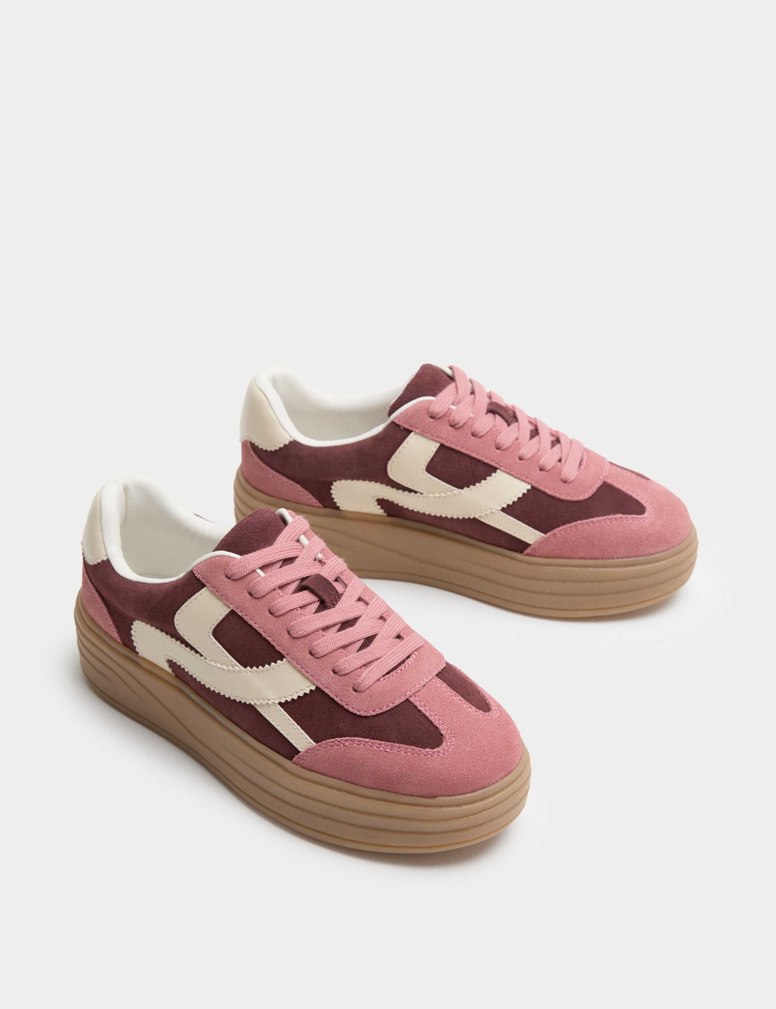 Suede Side Detail Platform Trainers 4 of 4