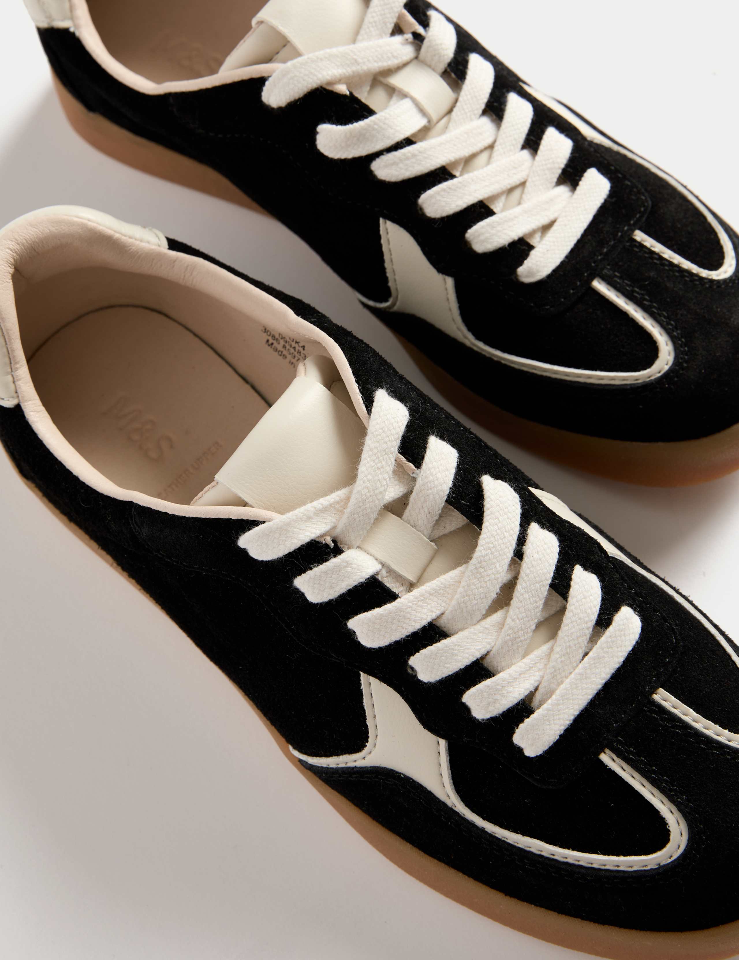 Suede Lace-Up Retro Trainers 3 of 3