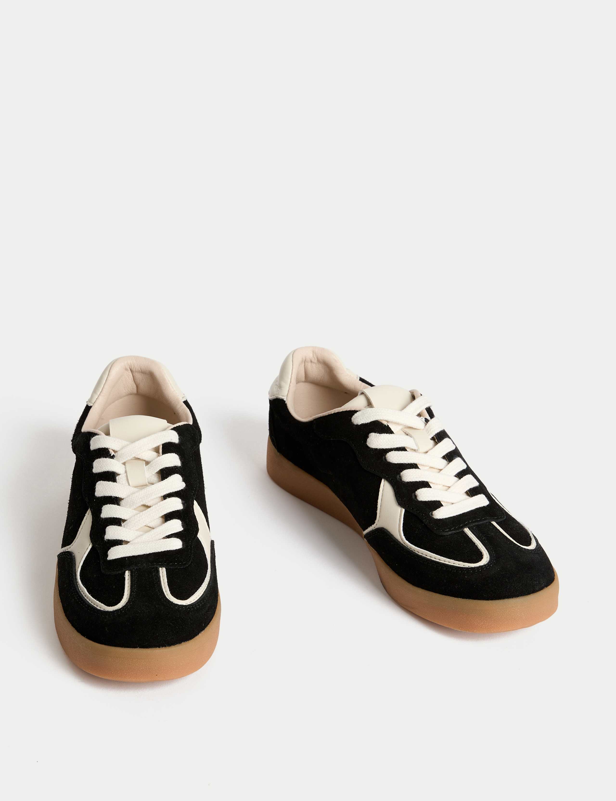 Suede Lace-Up Retro Trainers 2 of 3
