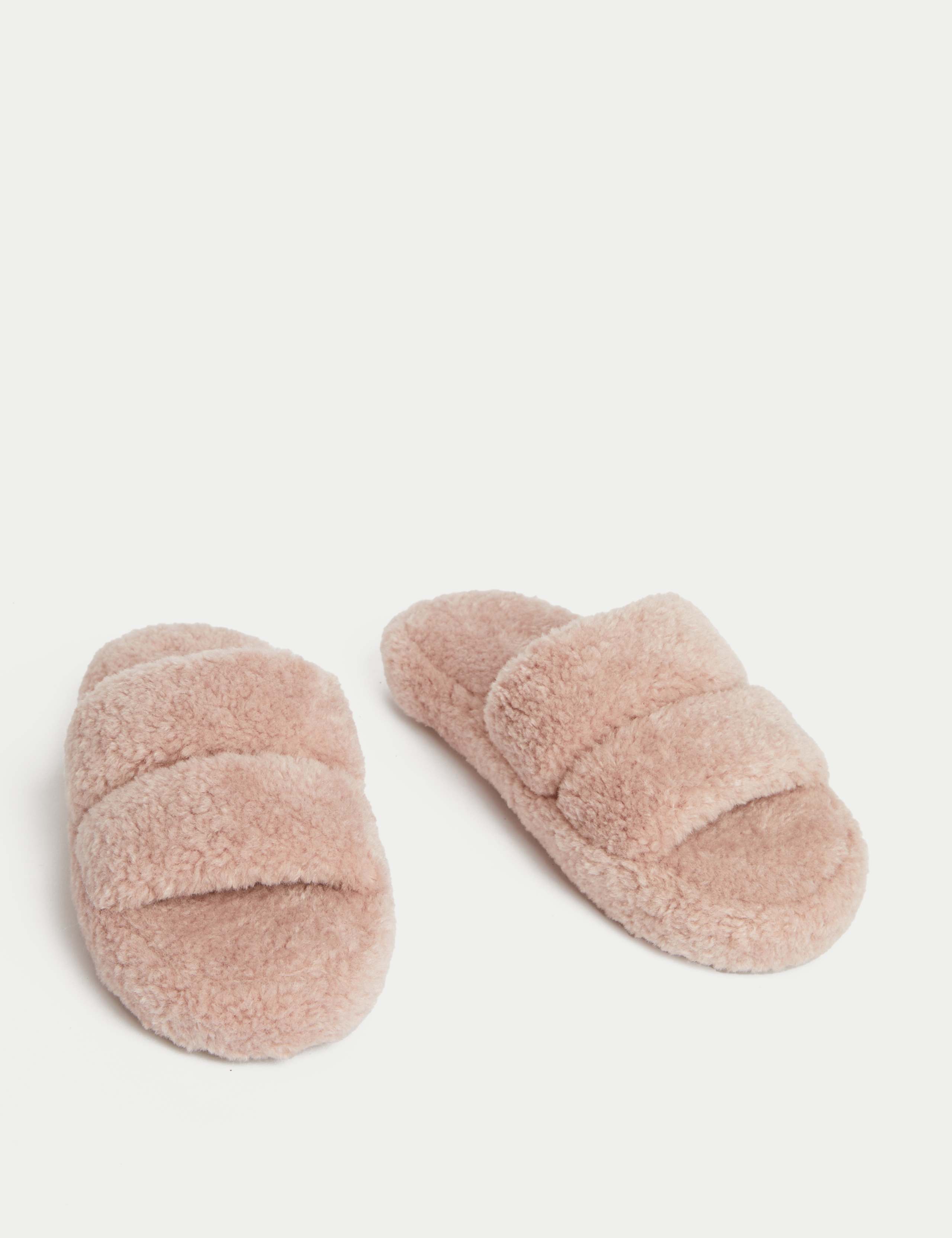 Borg Platform Open Toe Slider Slippers 2 of 3