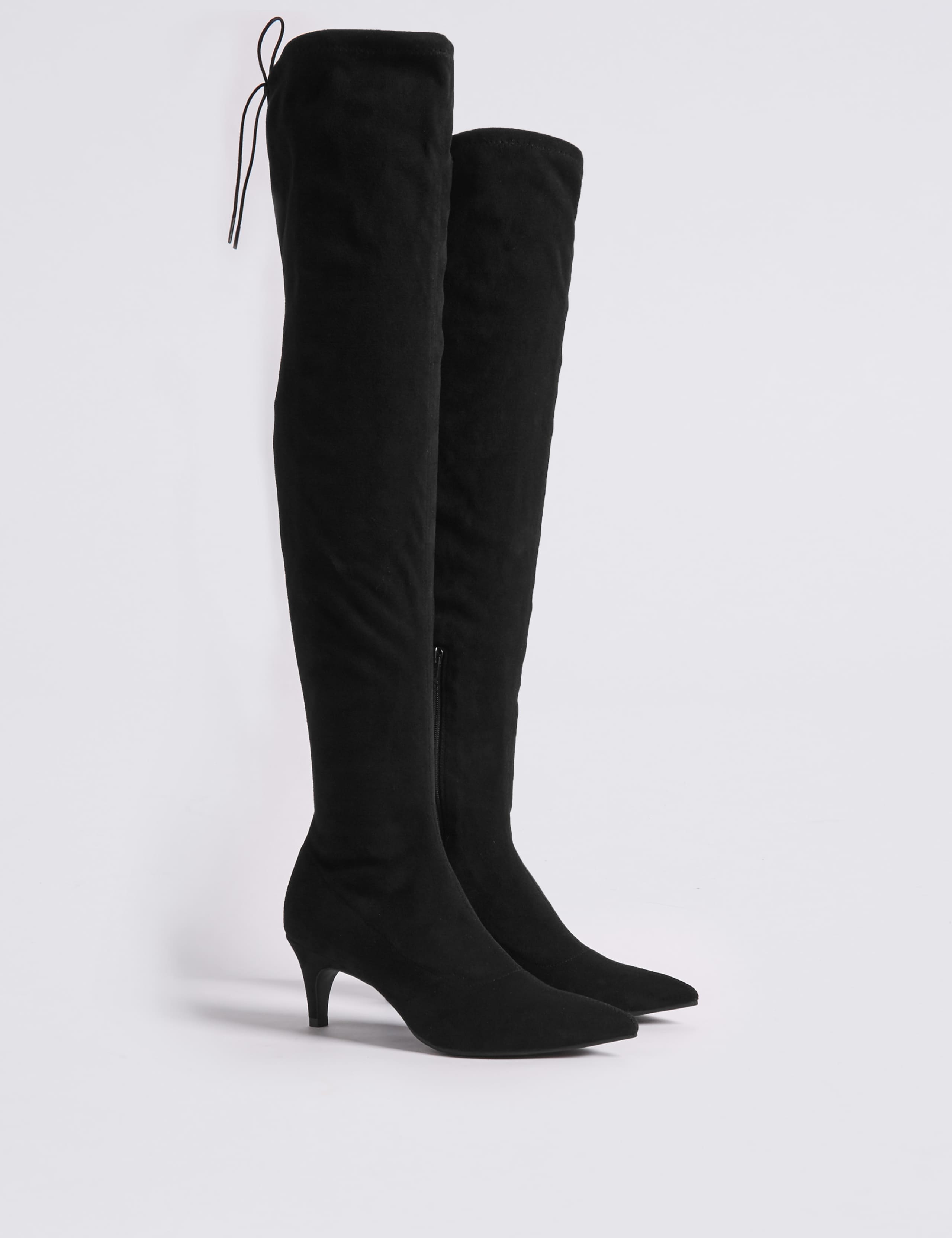 Kitten Heel Side Zip Over the Knee Boots 2 of 4