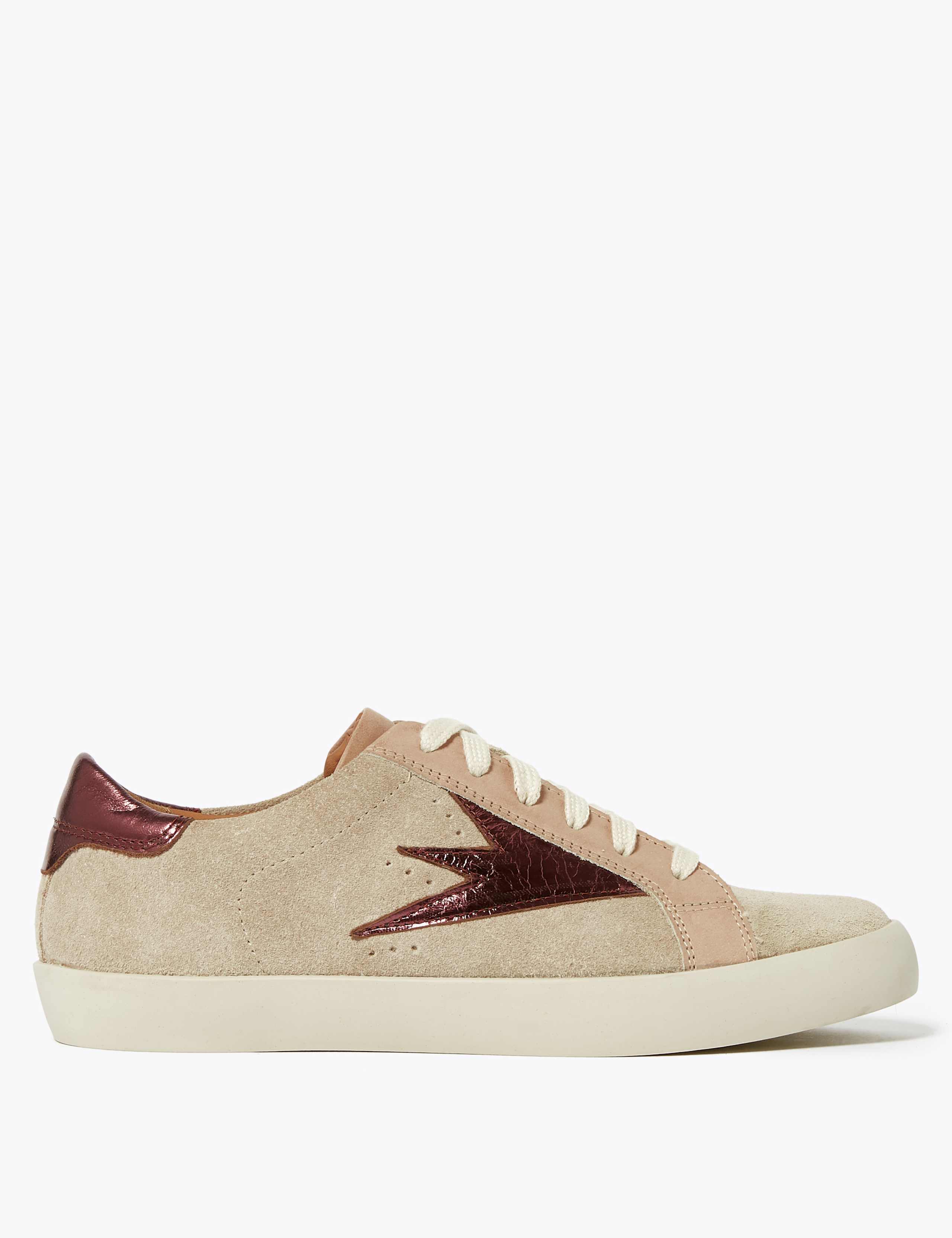 Suede Lace Up Flash Detail Trainers 6 of 7