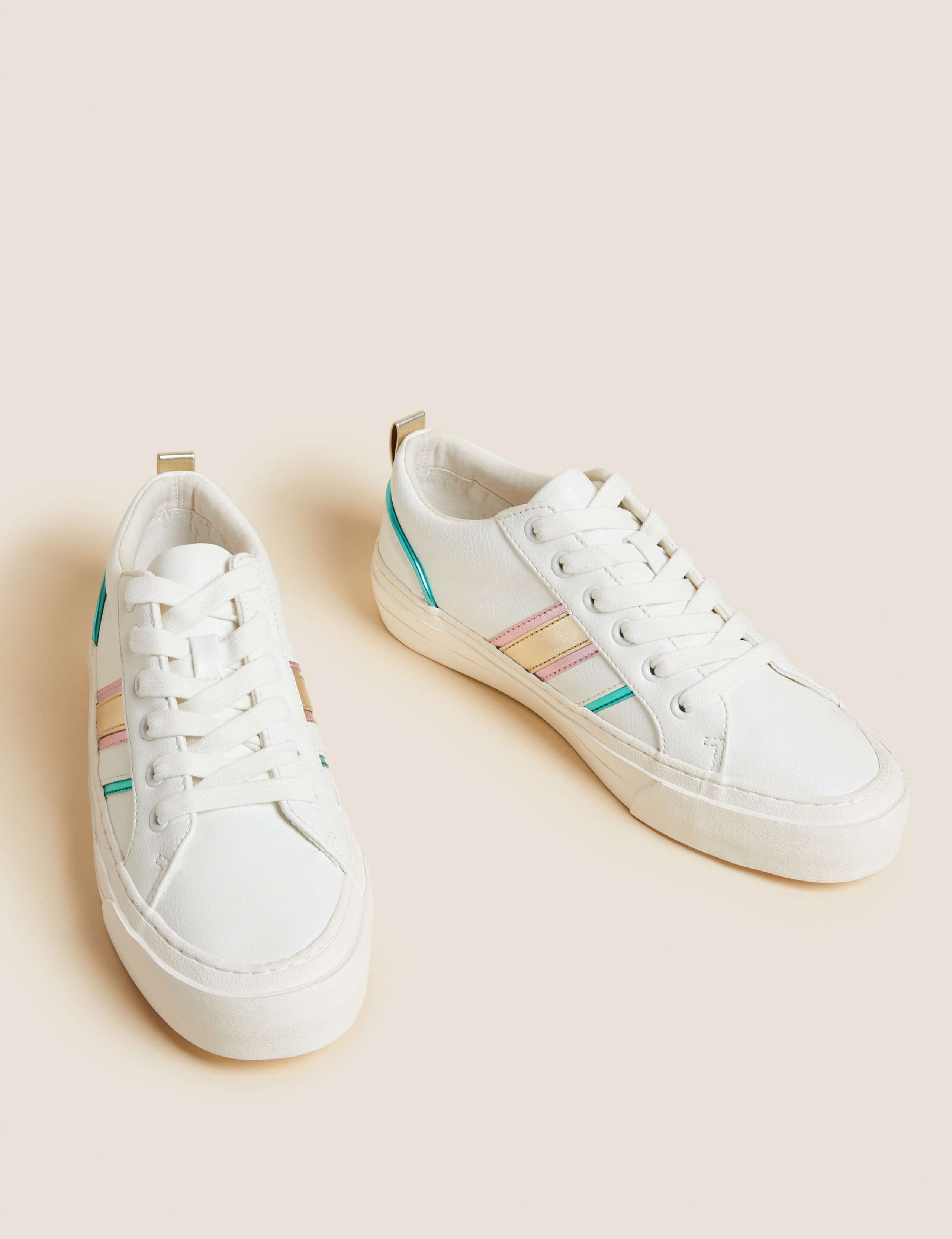 Lace Up Striped Trainers 2 of 2