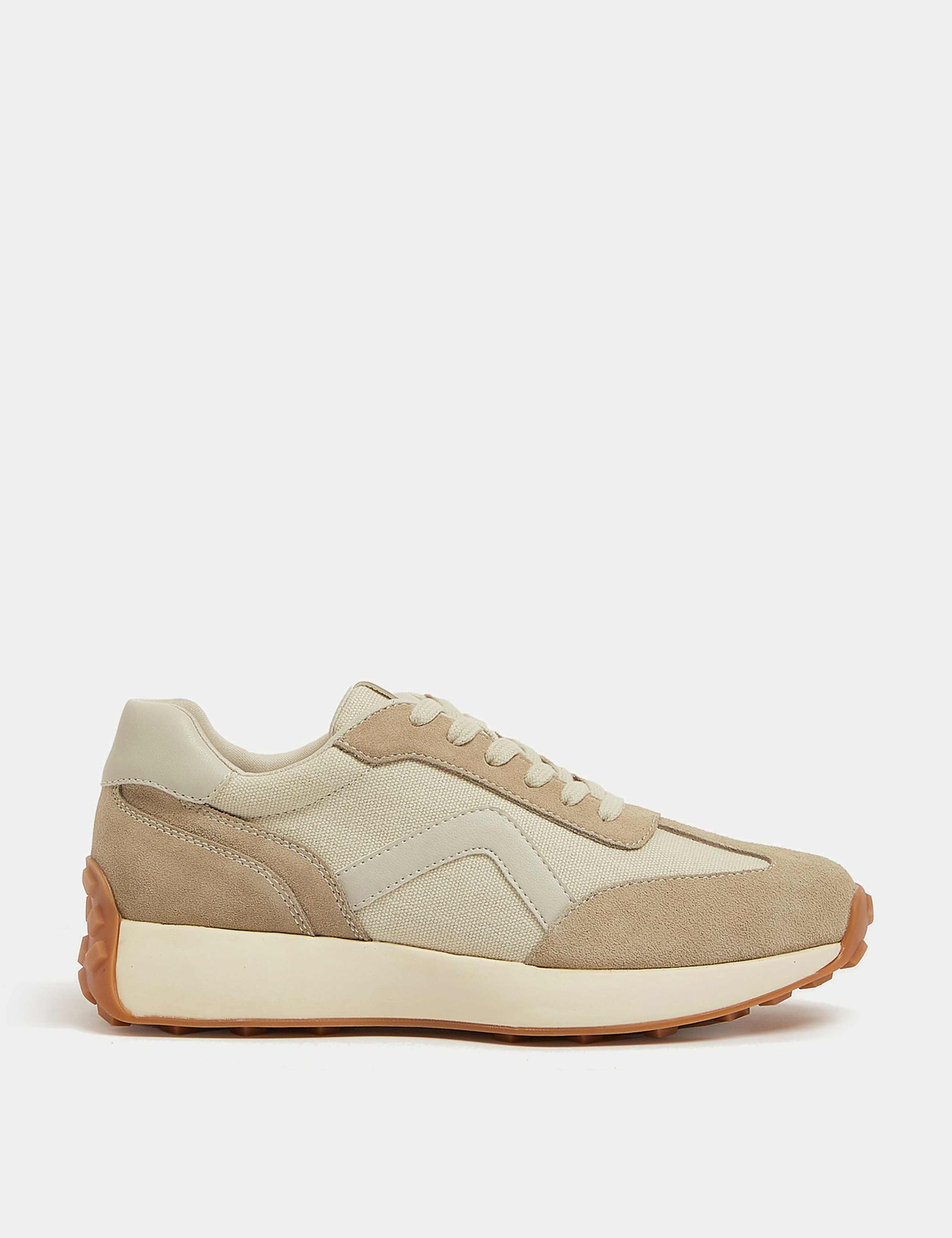 Leather Lace Up Side Detail Trainers 3 of 3