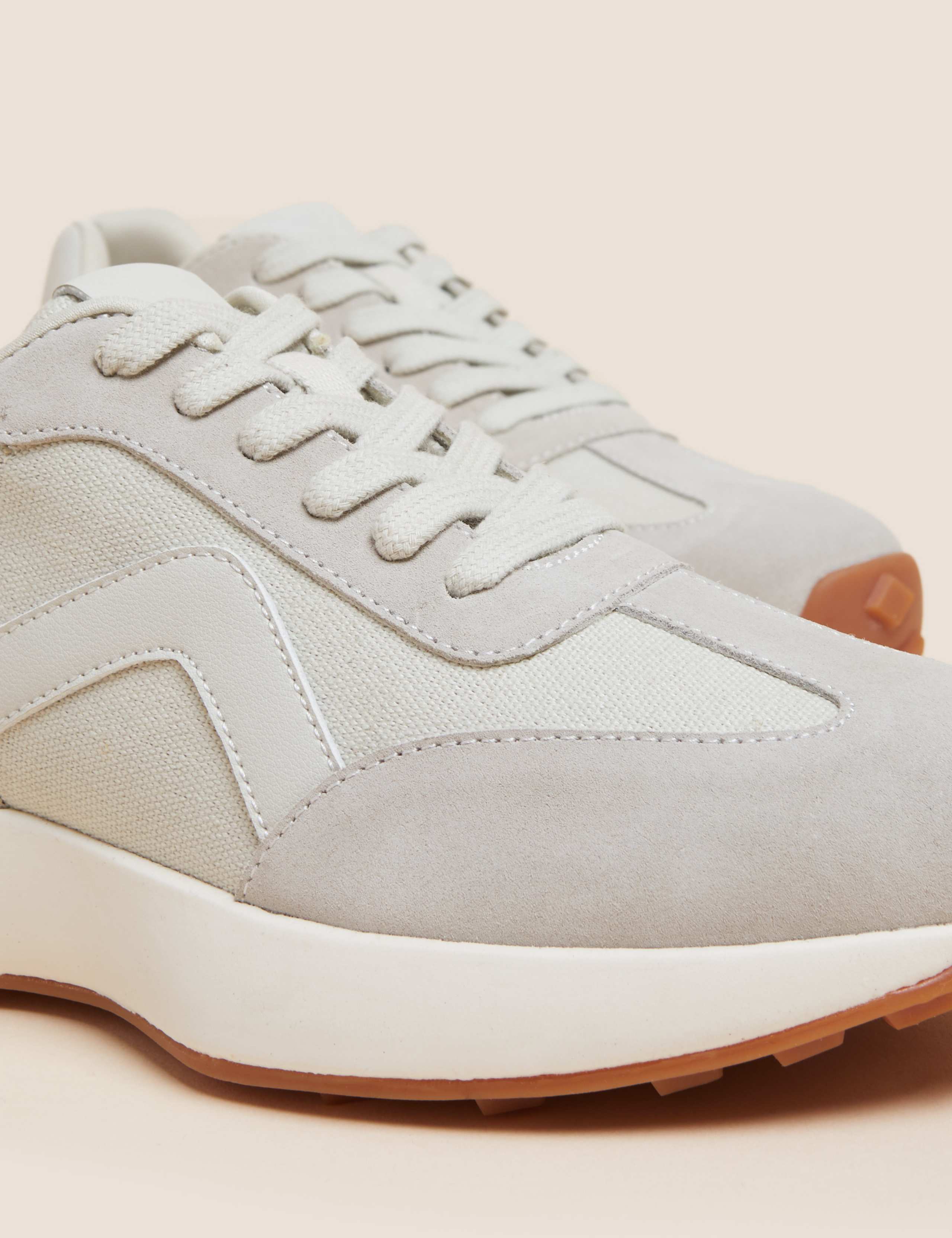 Leather Lace Up Side Detail Trainers 4 of 4