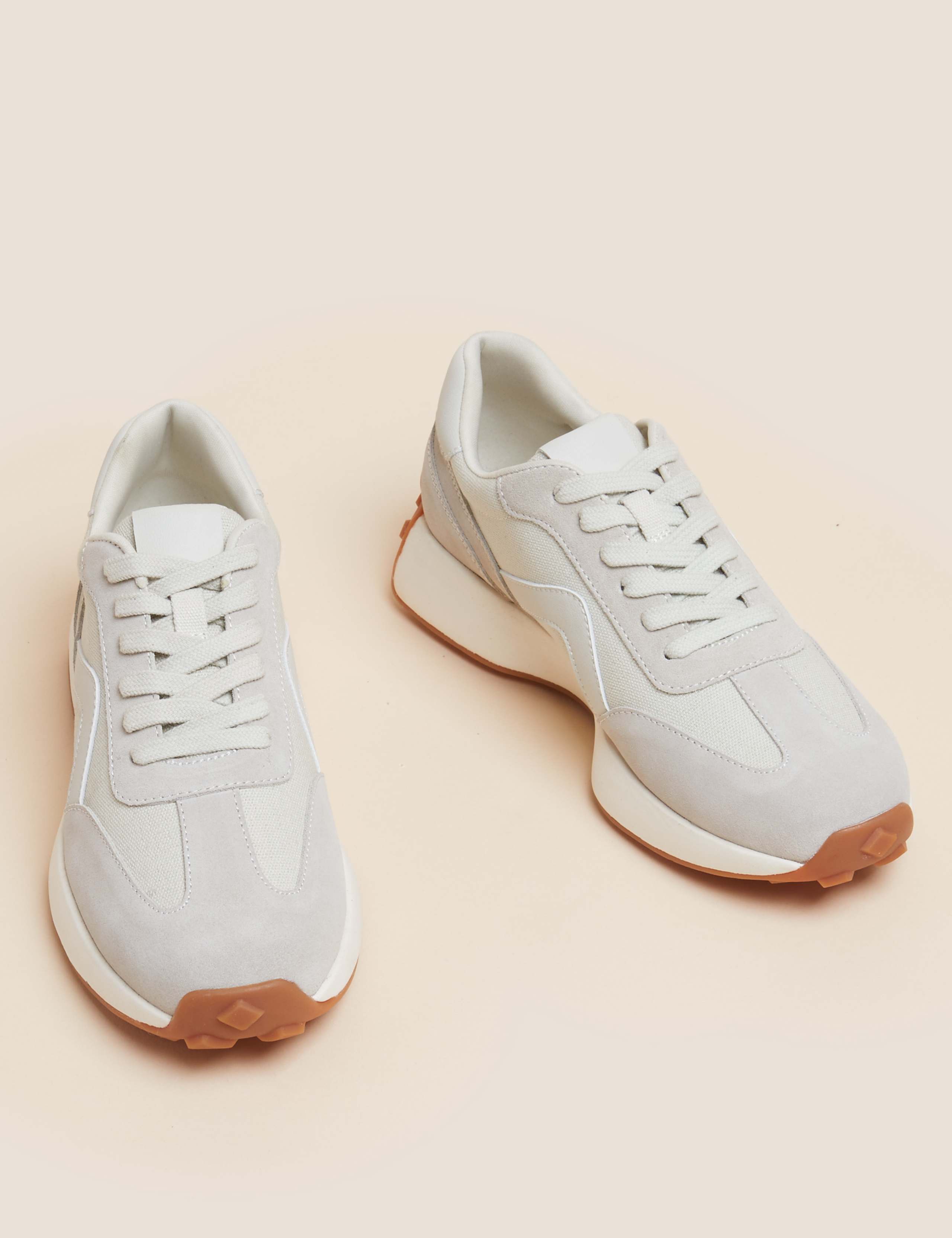 Leather Lace Up Side Detail Trainers 2 of 4