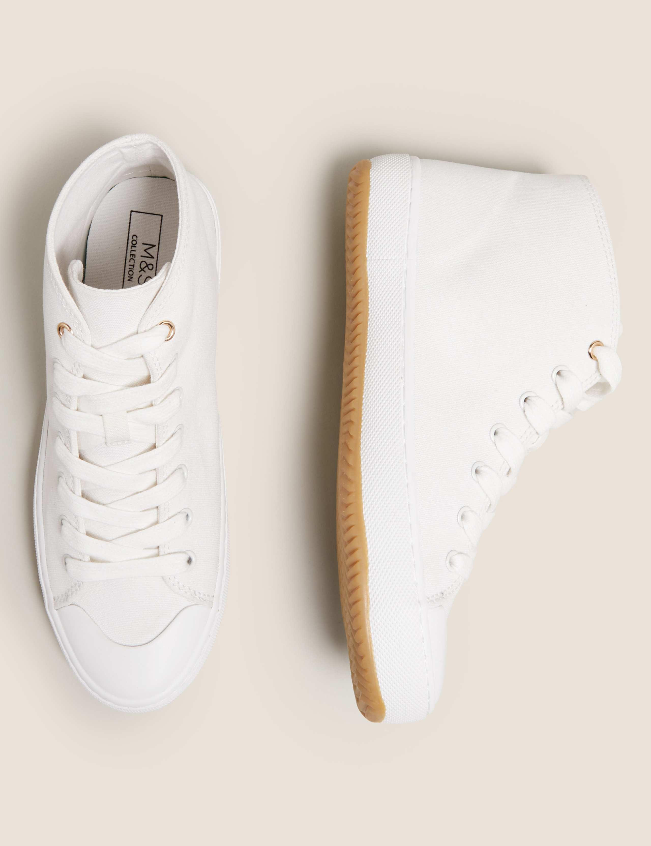 Lace Up Canvas High Top Trainers 3 of 5