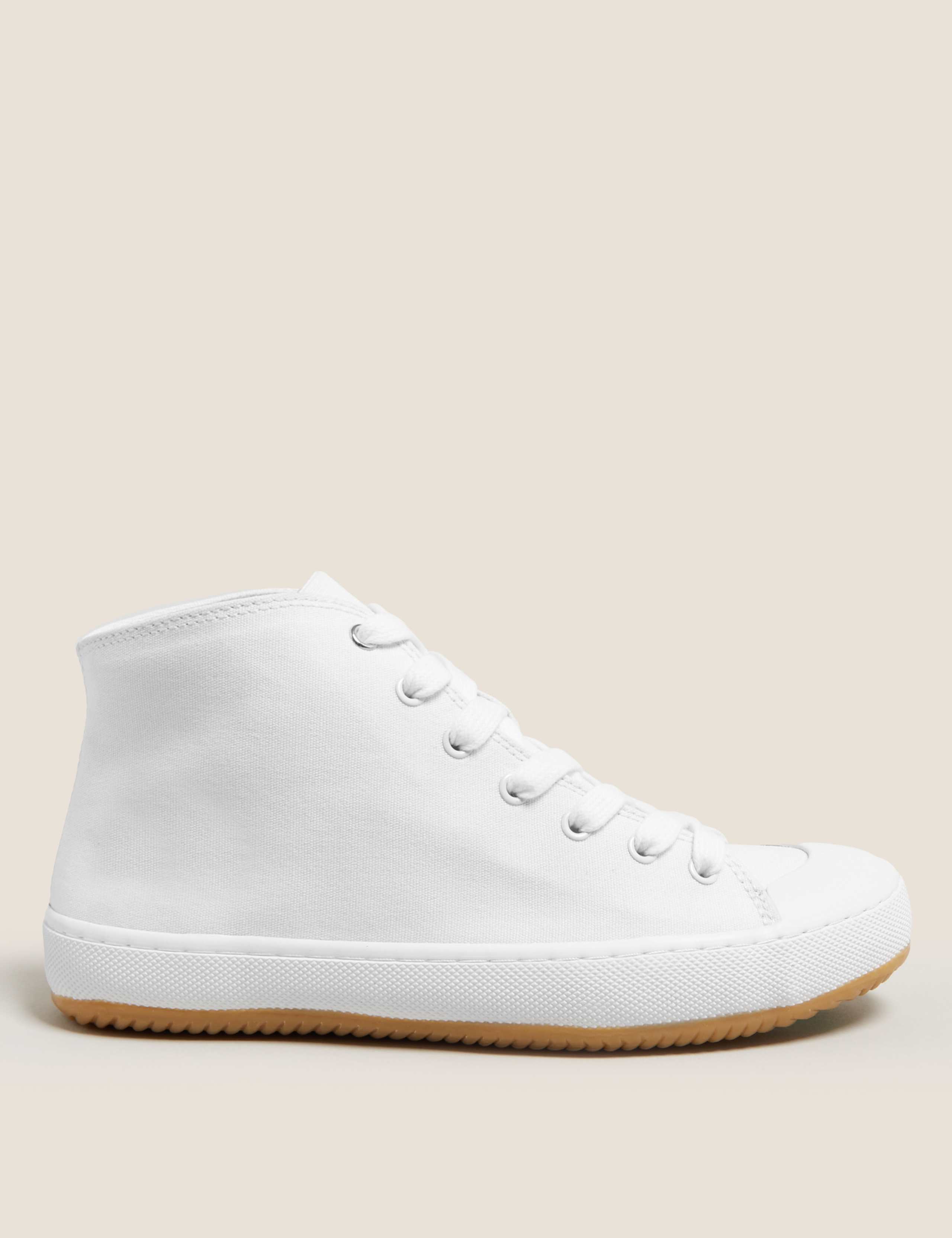 Lace Up Canvas High Top Trainers 5 of 5
