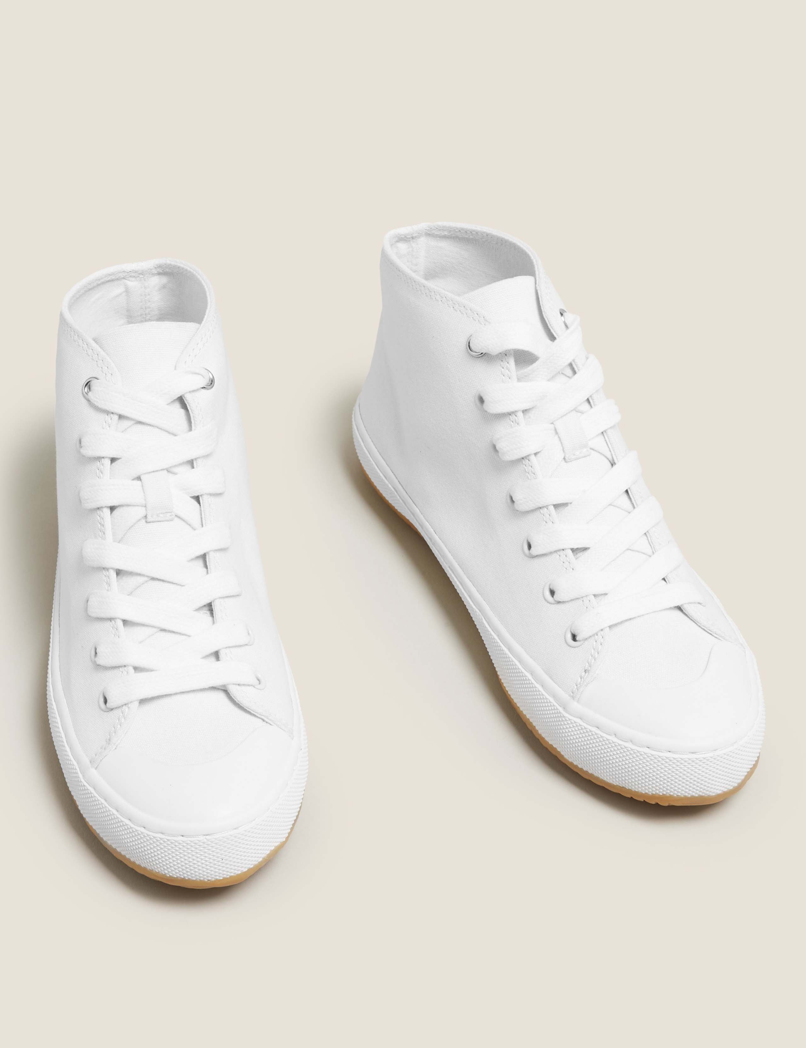 Lace Up Canvas High Top Trainers 2 of 5