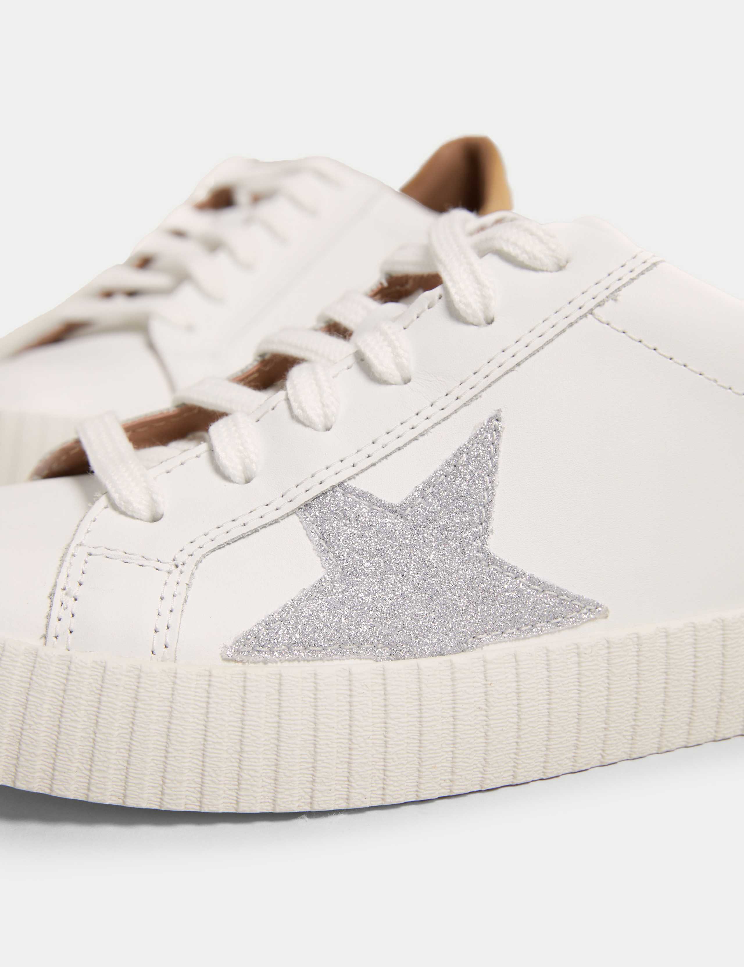 Lace Up Leather Star Trainers 4 of 4