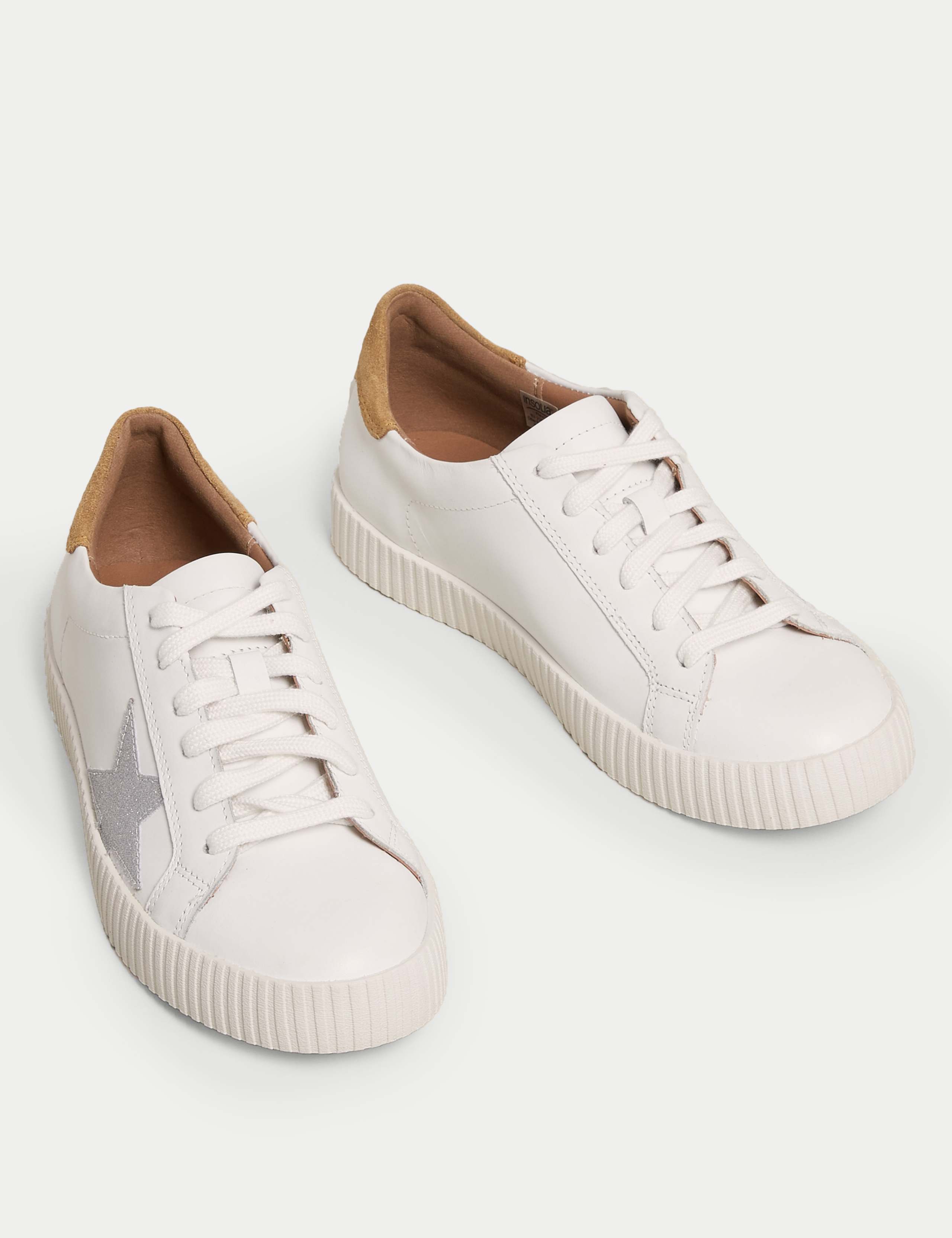 Lace Up Leather Star Trainers 2 of 4