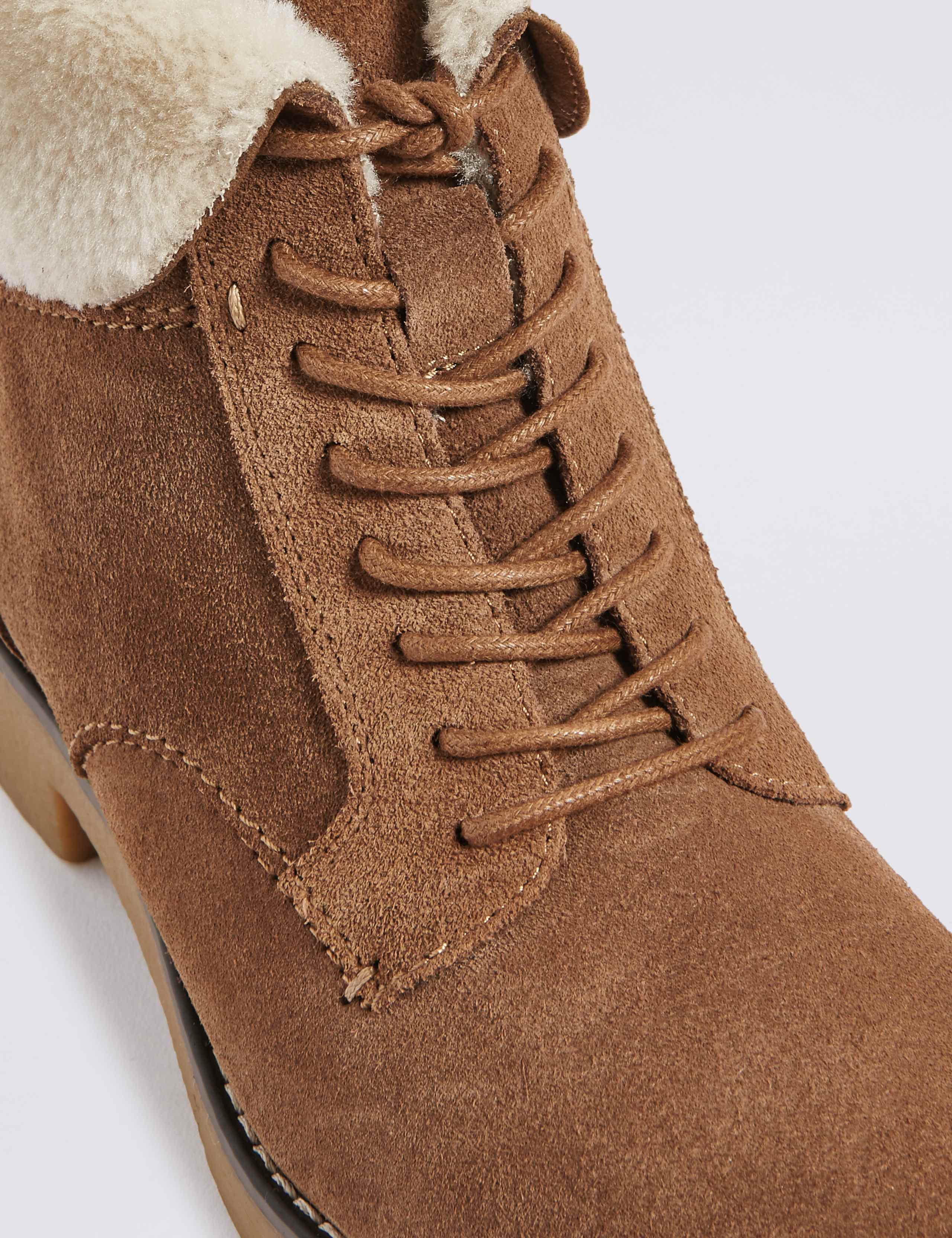 Wide Fit Suede Lace-up Ankle Boots M&S Collection M&S IE