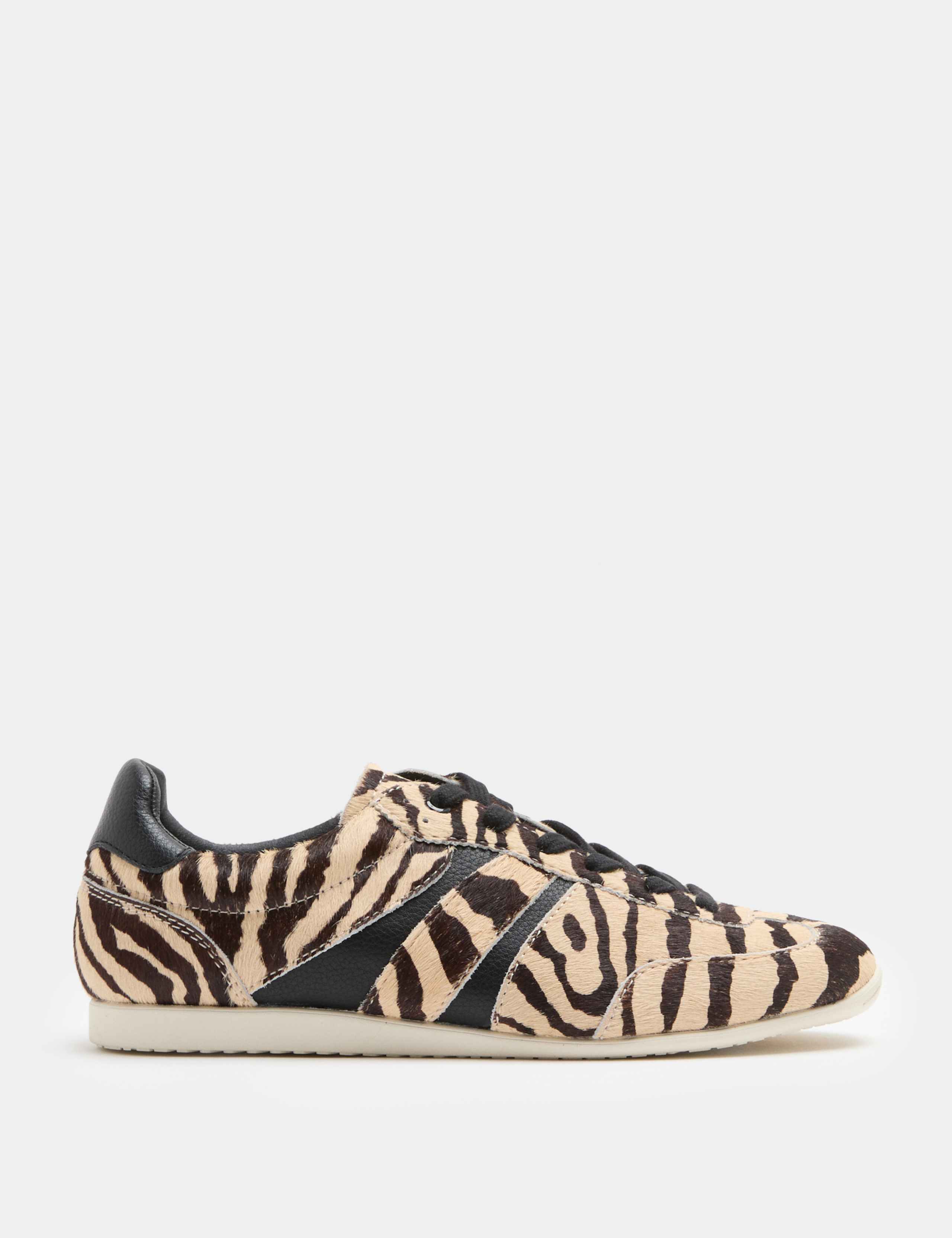 Lace Up Animal Print Hair On Retro Trainer 2 of 3