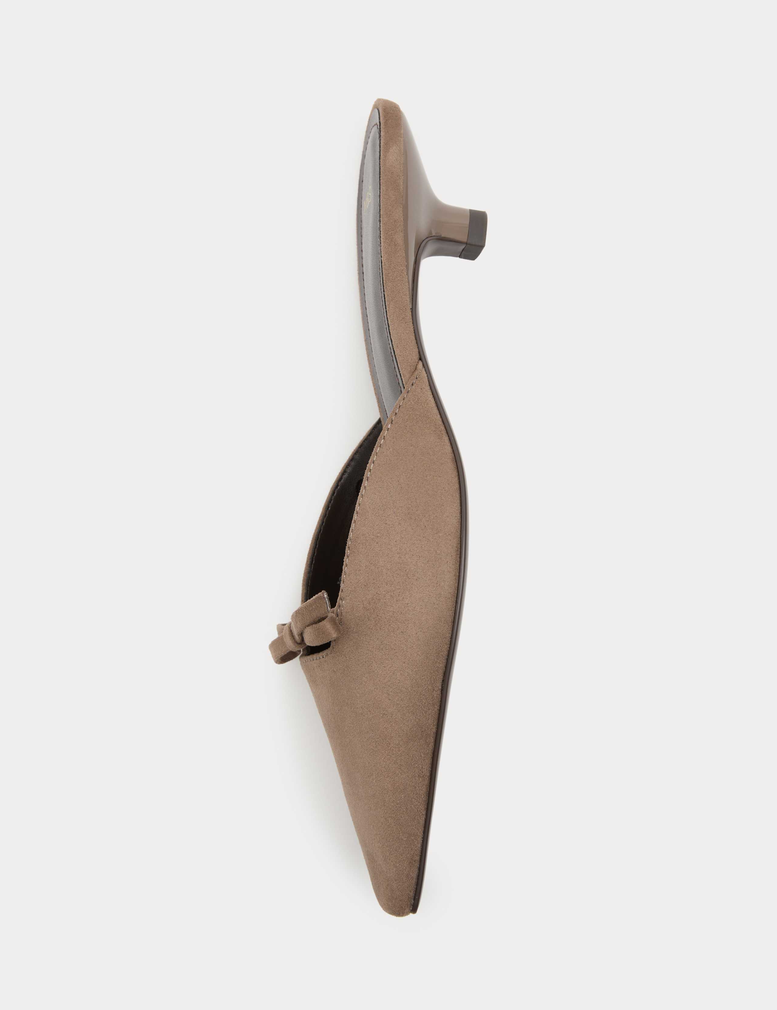Bow Detail Kitten Heel Chisel Toe Mules 3 of 3
