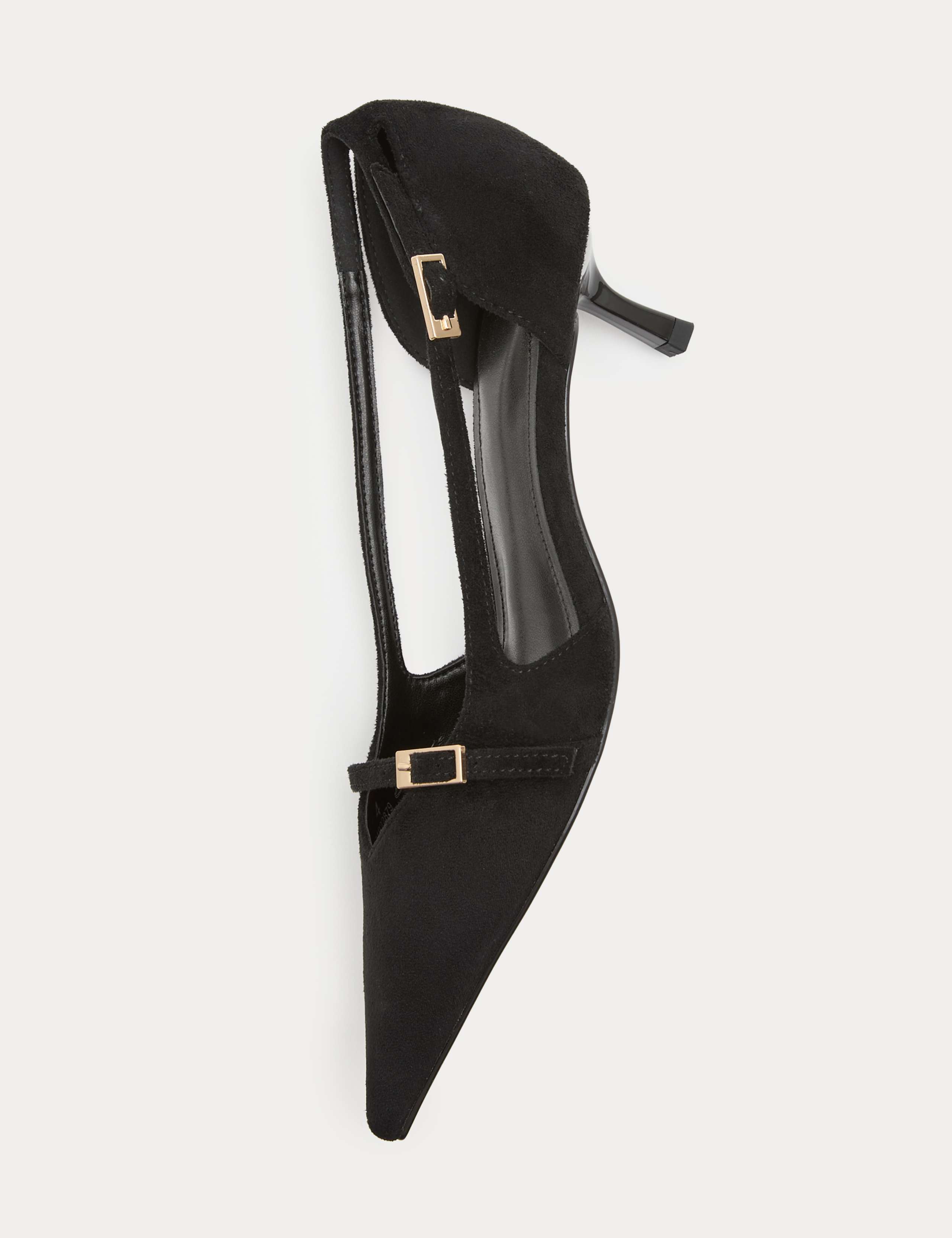 Buckle Detail Kitten Heel Pointed Court Shoes 3 of 3