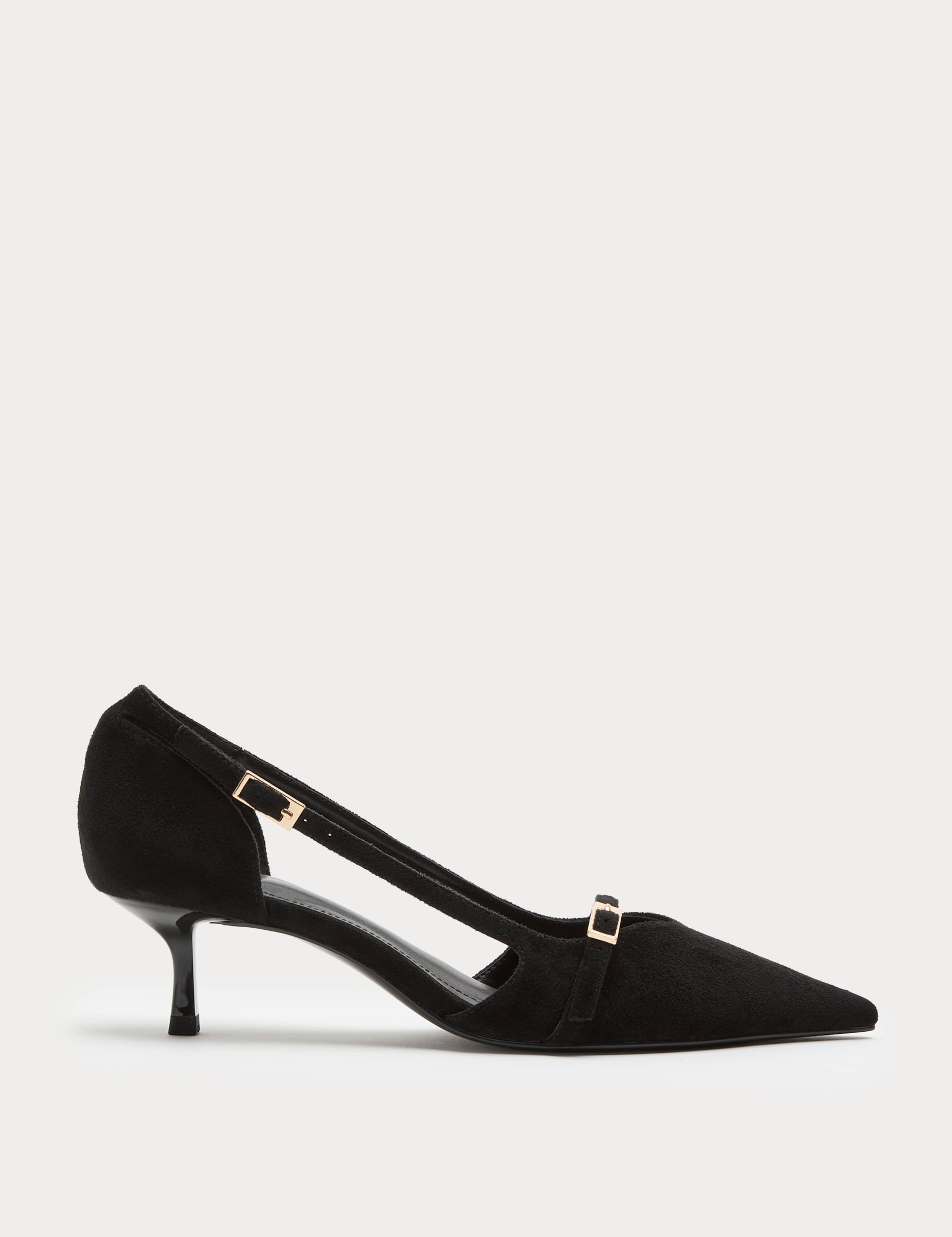 Buckle Detail Kitten Heel Pointed Court Shoes 2 of 3