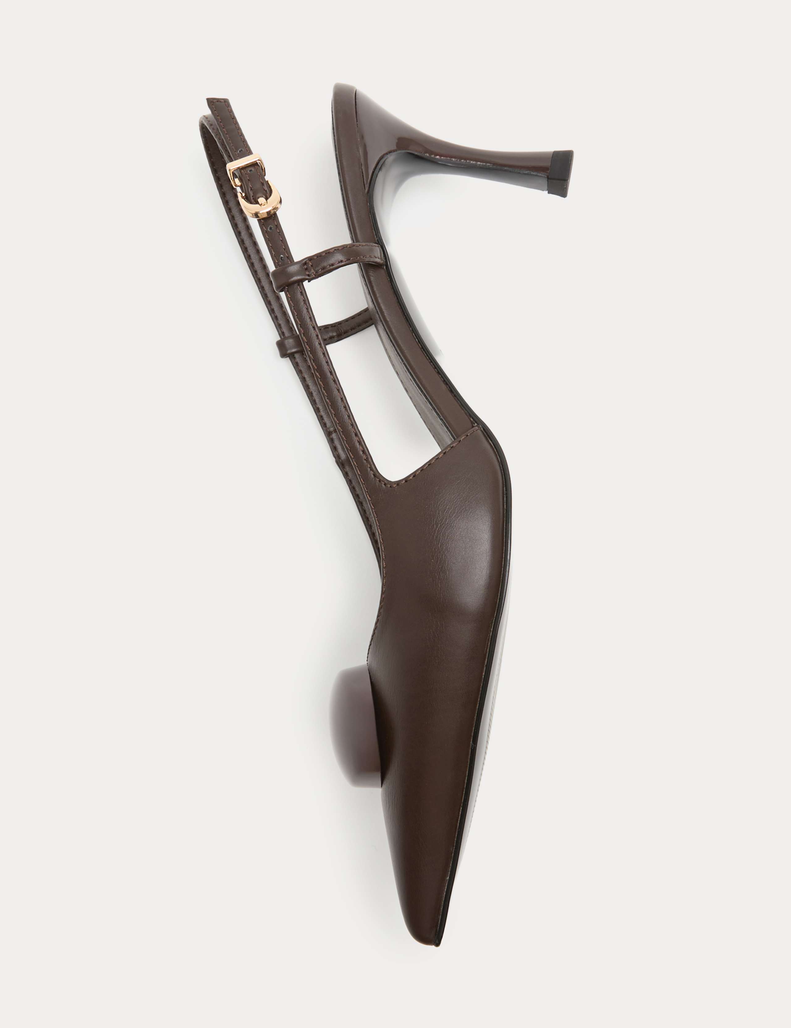 Trim Detail Stiletto Heel Pointed Sling Back Shoes 3 of 3