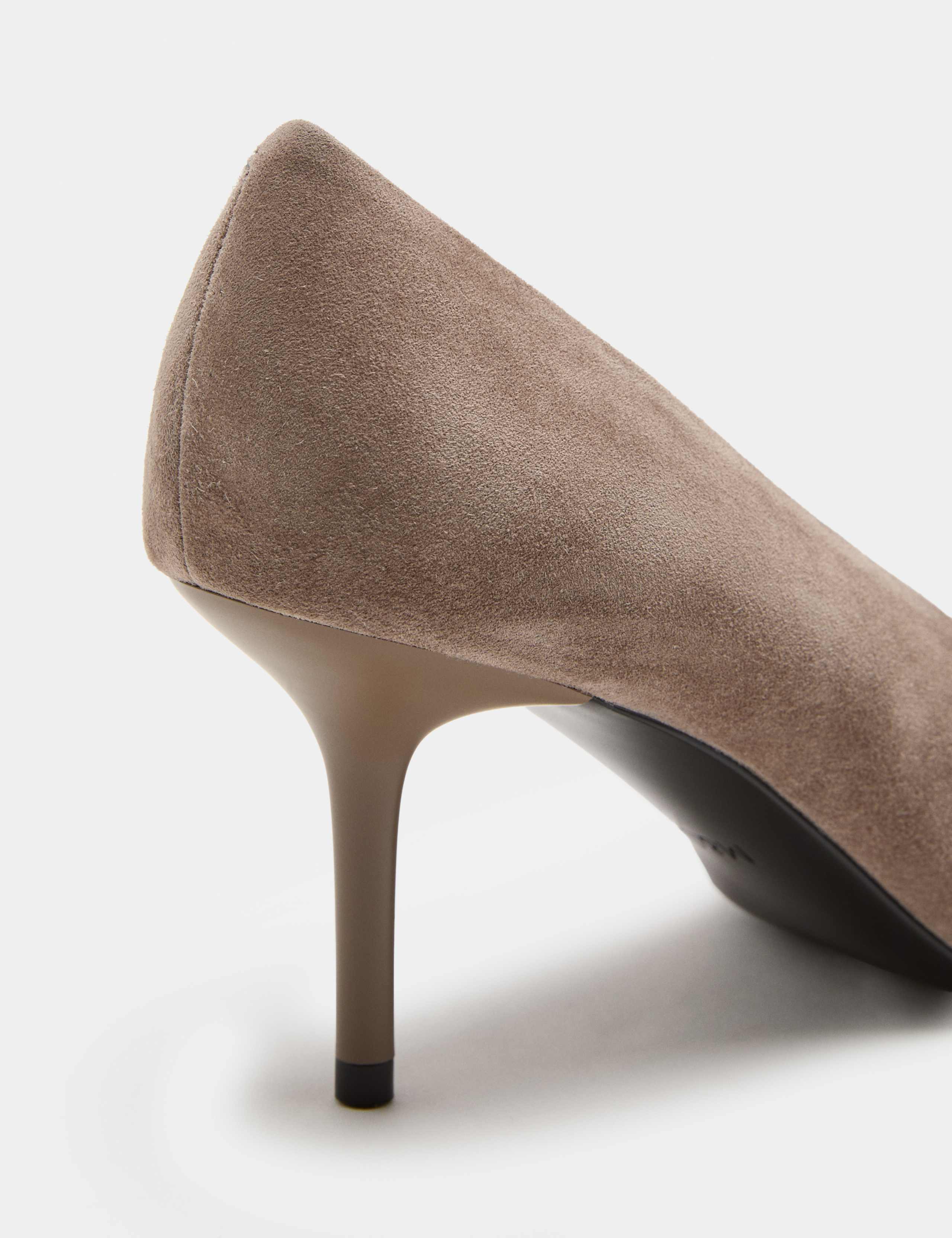 Suede Stiletto Heel Chisel Toe Court Shoes 3 of 3