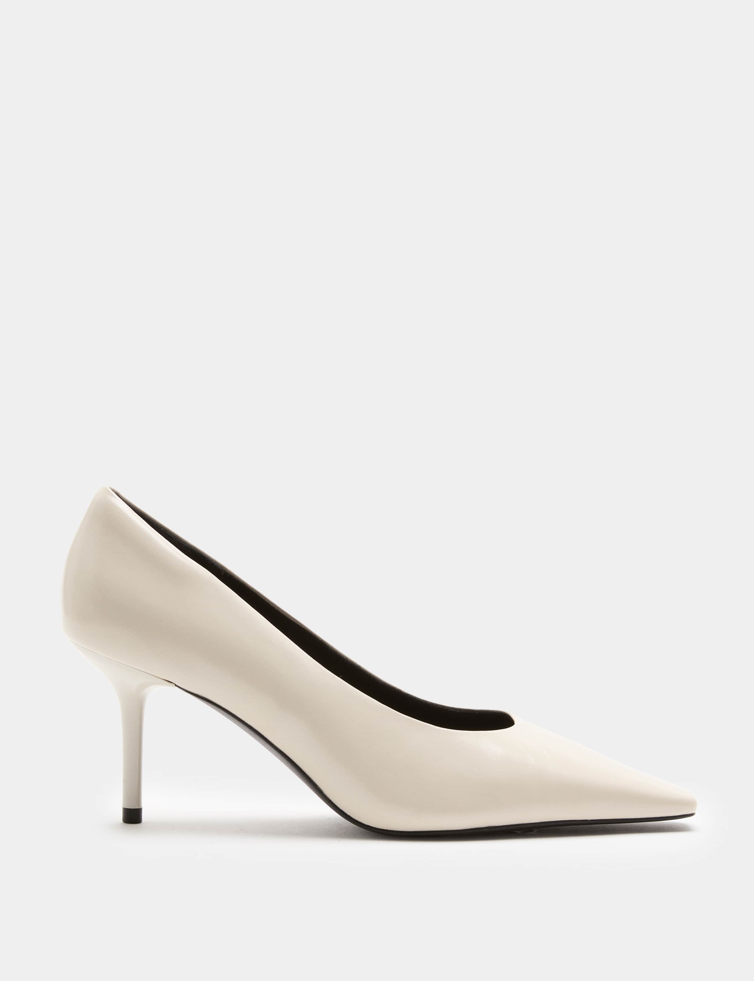 Leather Stiletto Heel Chisel Toe Court Shoes 2 of 3