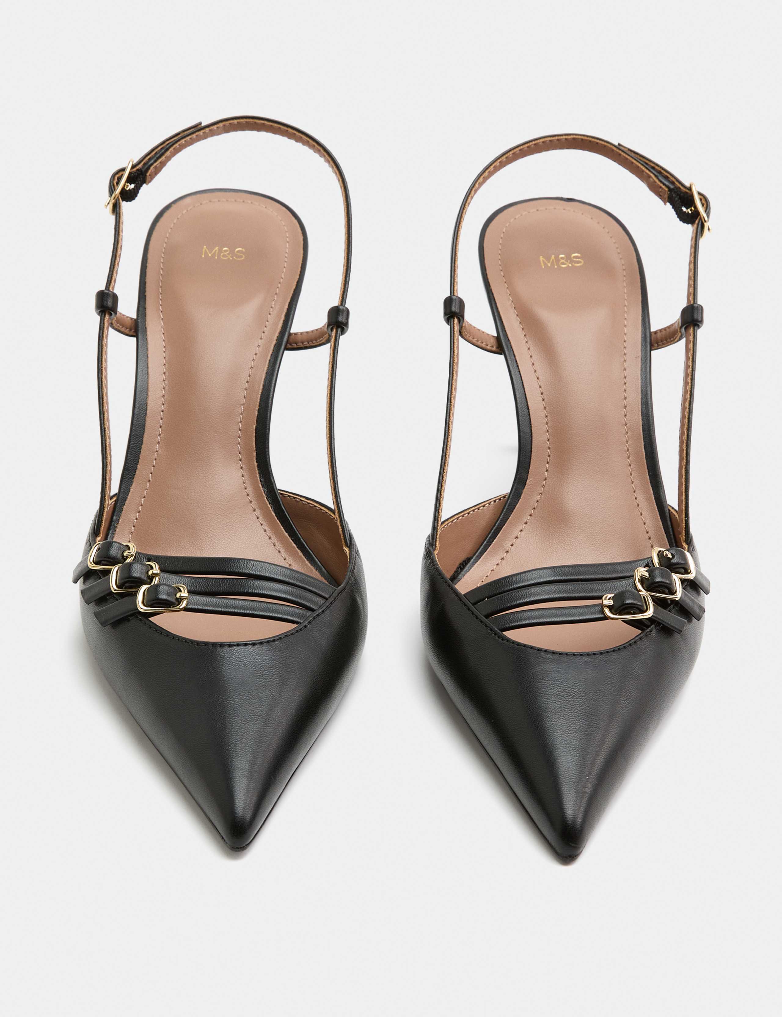 Buckle Ankle Strap Stiletto Heel Court Shoes 1 of 3