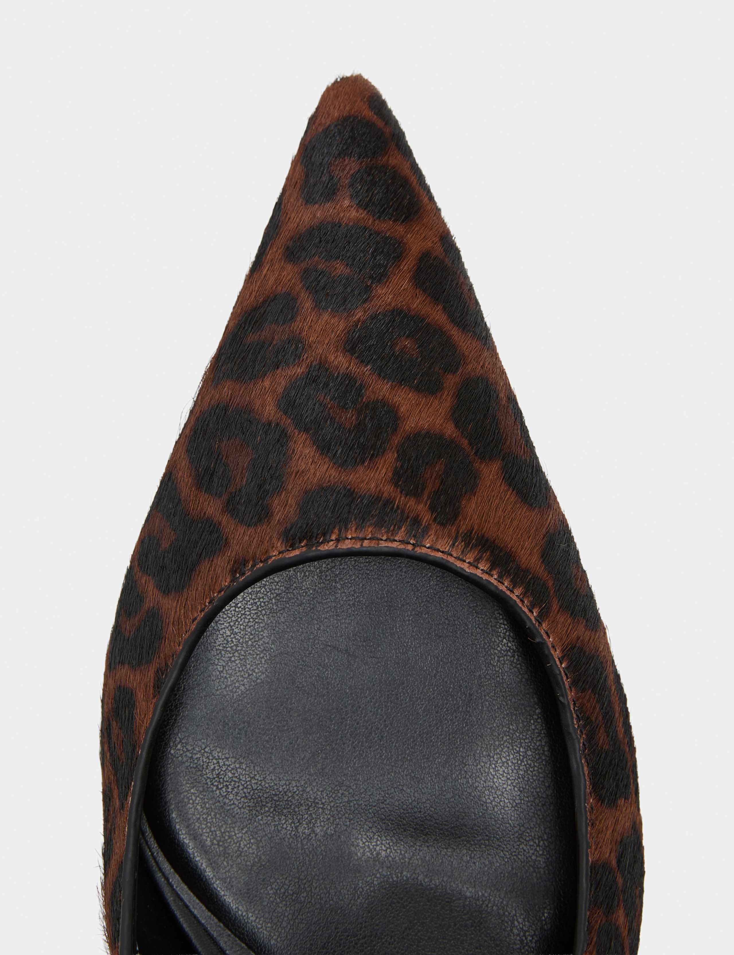 Hair On Leopard Print Kitten Heel Slingback Shoes 3 of 3