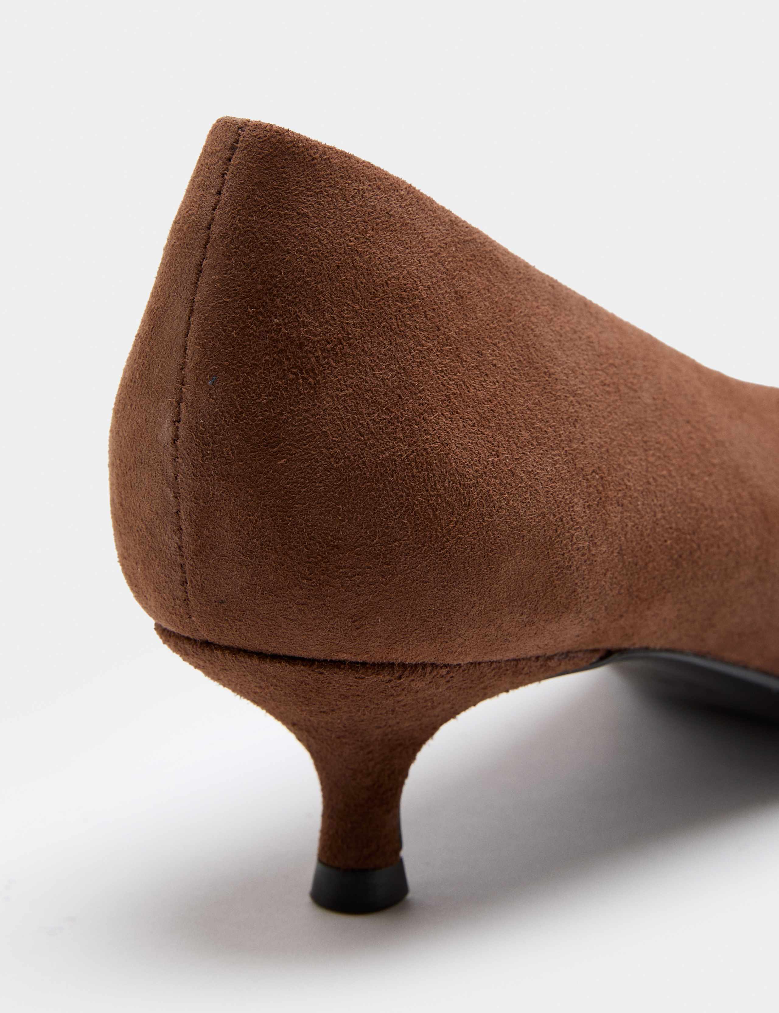Suede Kitten Heel Pointed Court Shoes 3 of 3