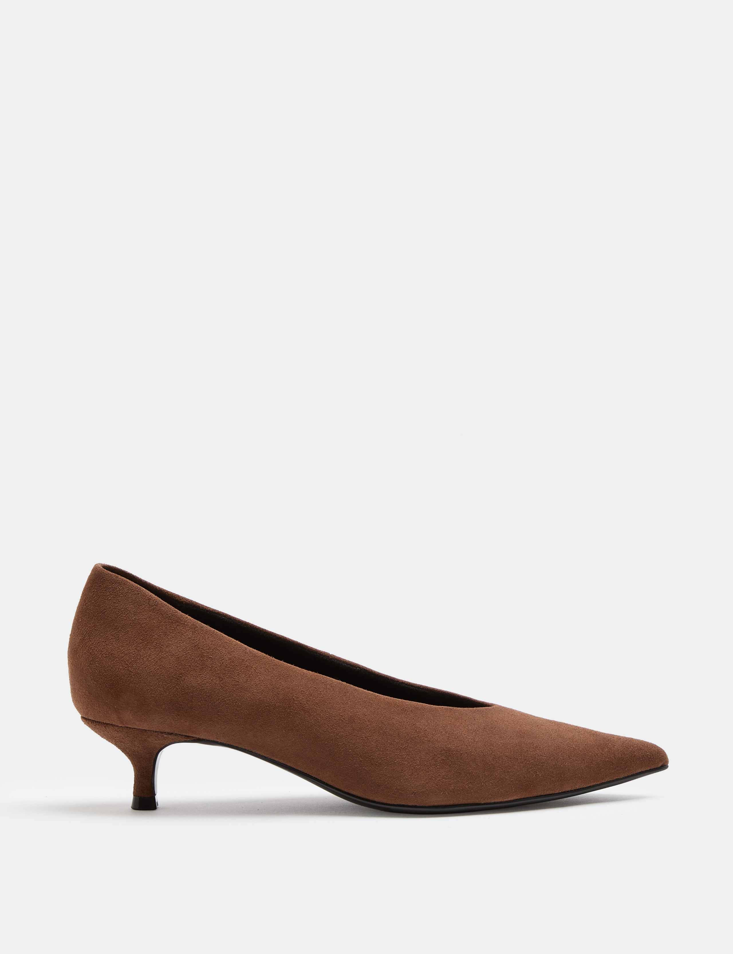 Suede Kitten Heel Pointed Court Shoes 2 of 3